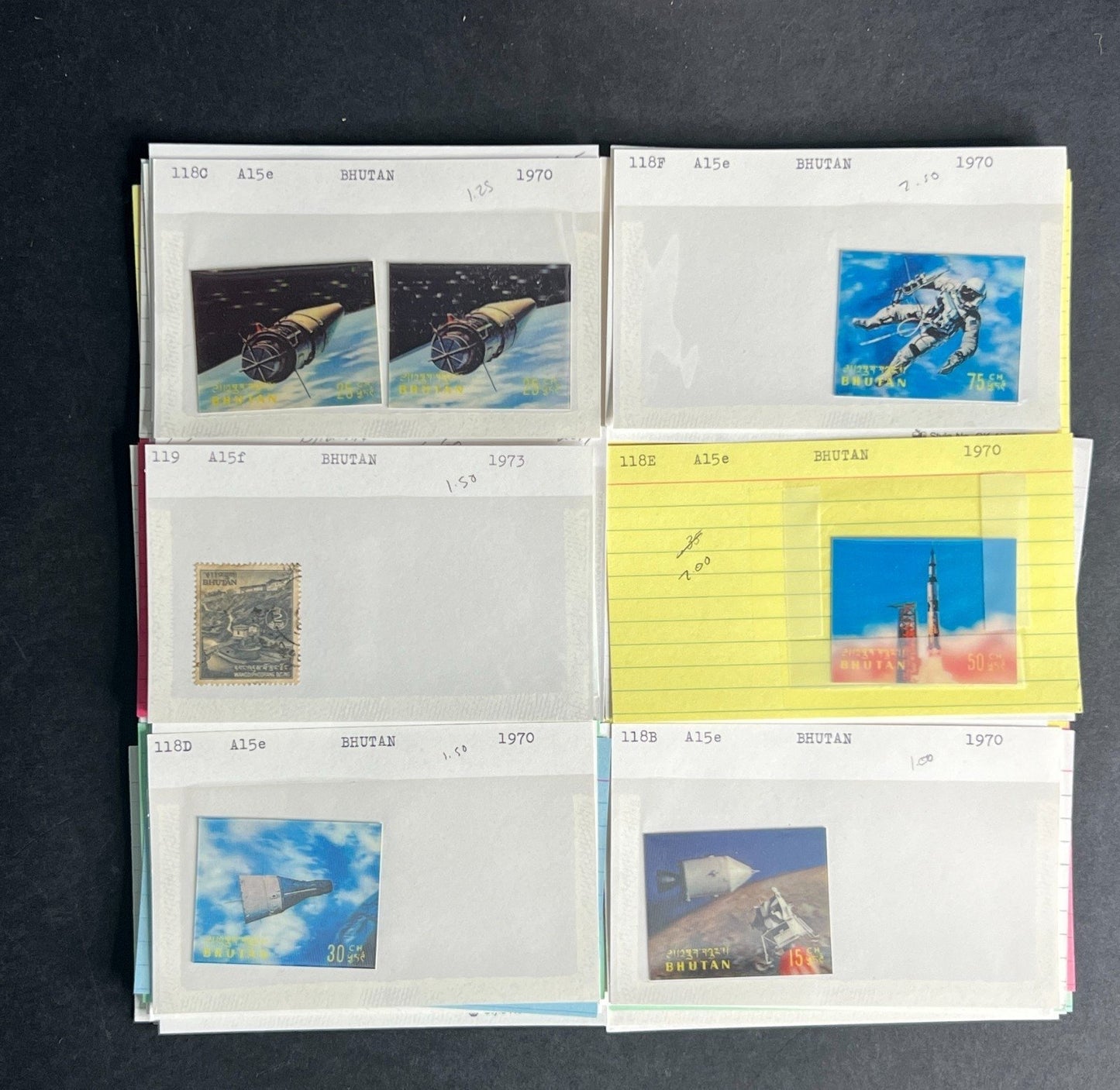 Bhutan Stamp Collection Dealer Cards $236 CV Mint & Used ZAYIX