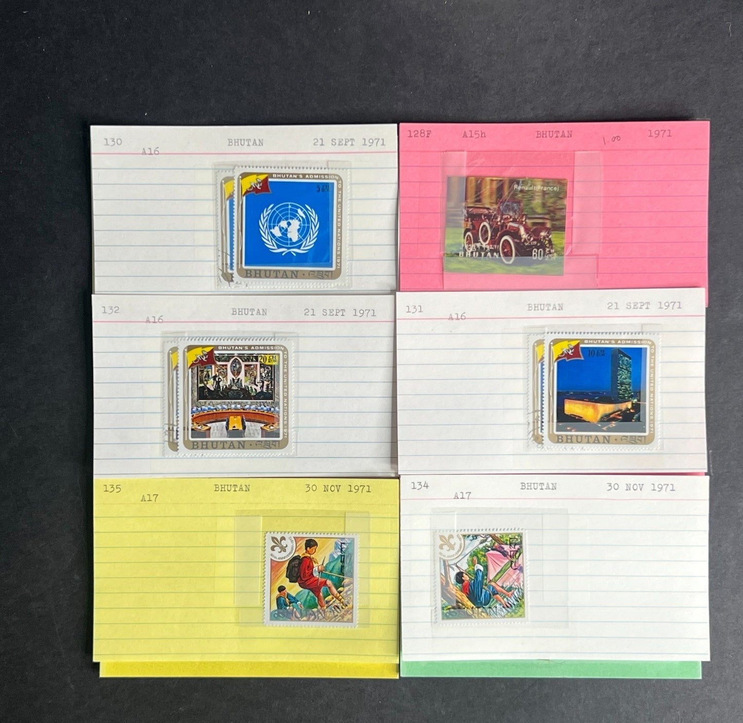 Bhutan Stamp Collection Dealer Cards $236 CV Mint & Used ZAYIX