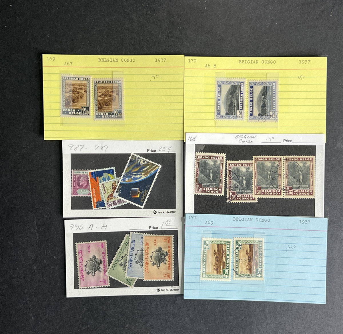 Belgian Congo Stamp Collection Dealer Cards $214 CV Mint & Used ZAYIX