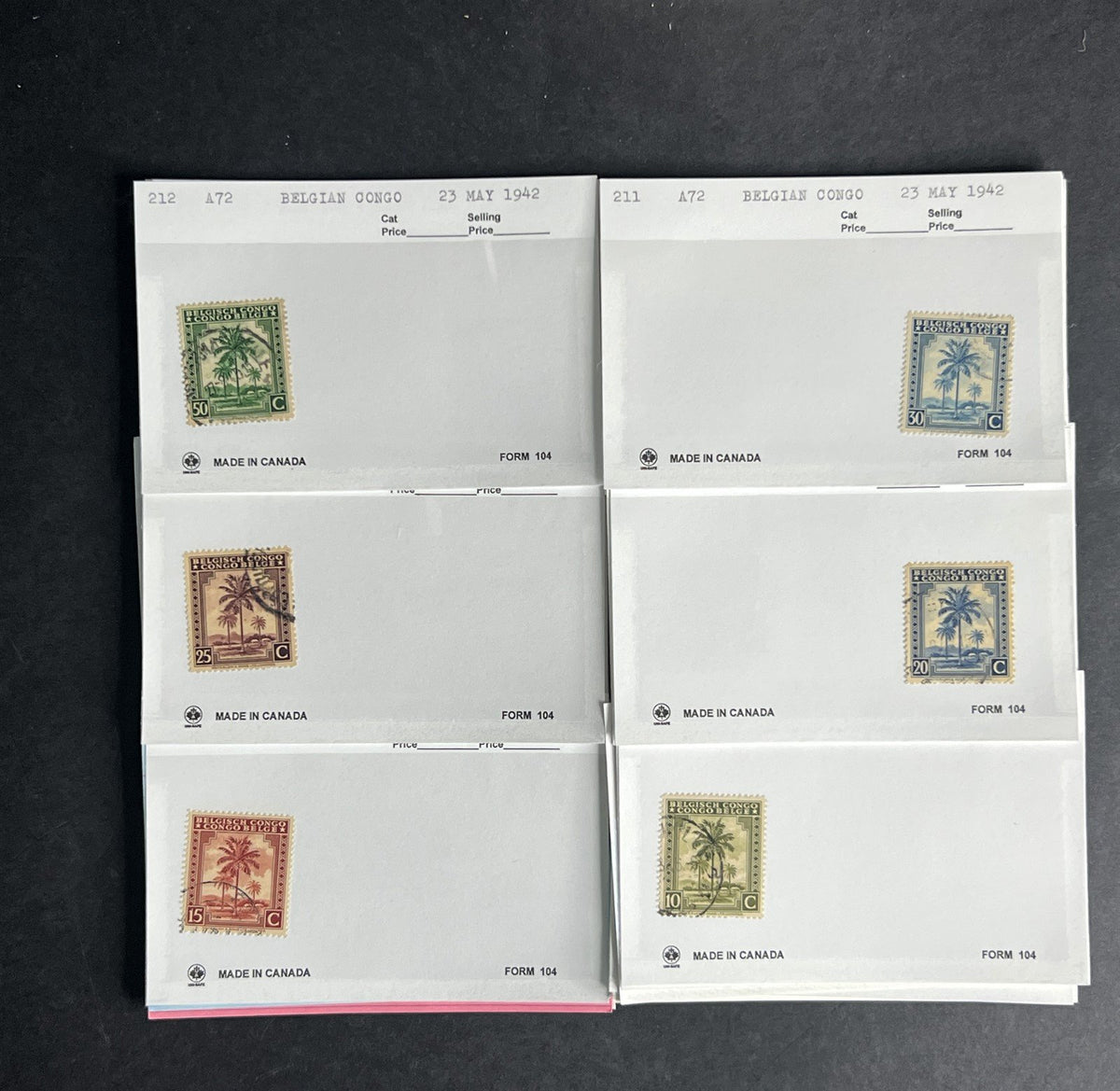 Belgian Congo Stamp Collection Dealer Cards $214 CV Mint & Used ZAYIX