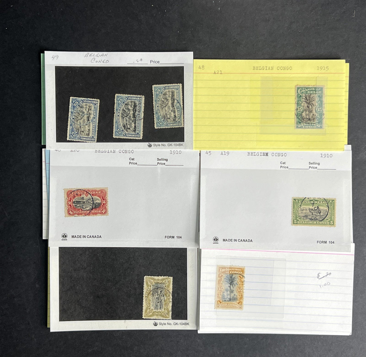 Belgian Congo Stamp Collection Dealer Cards $214 CV Mint & Used ZAYIX