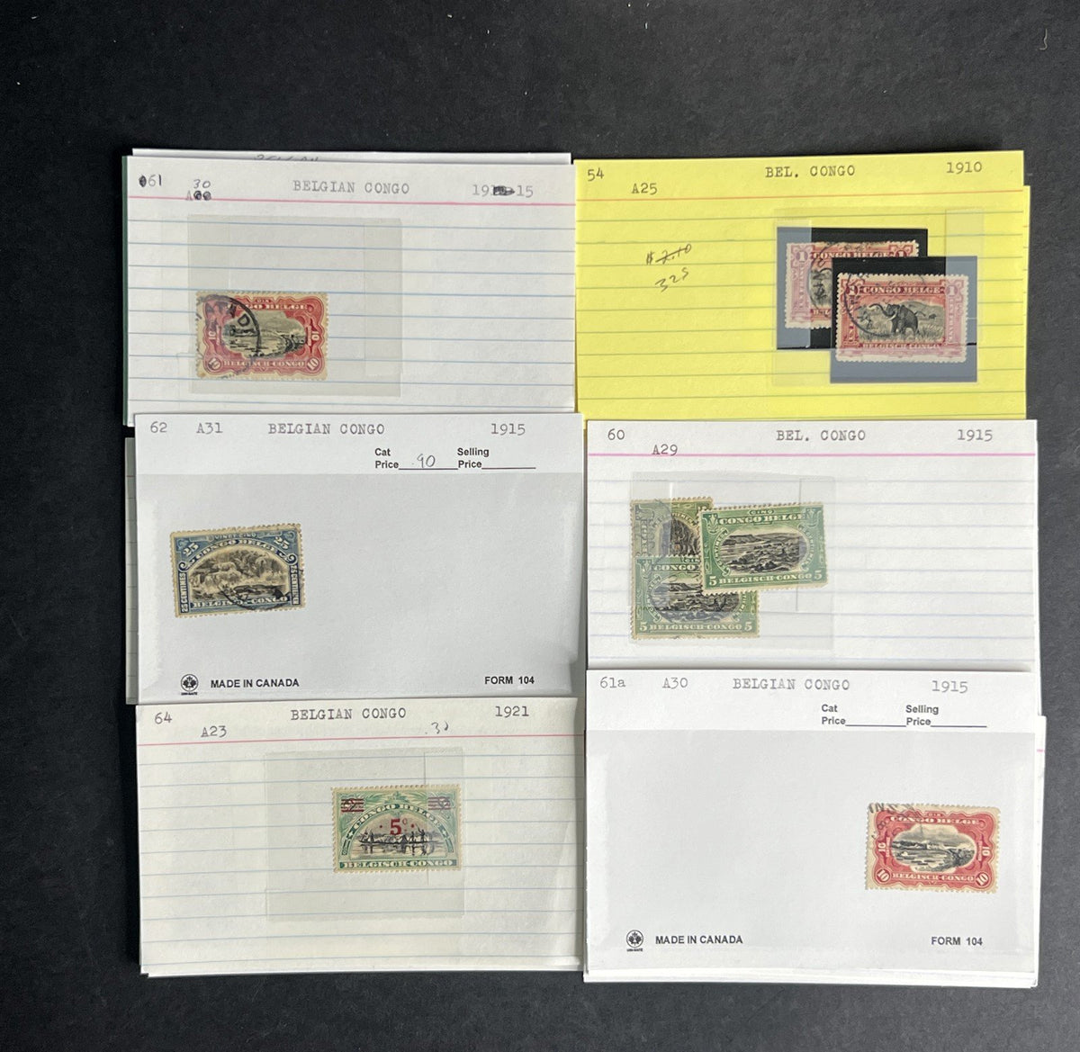 Belgian Congo Stamp Collection Dealer Cards $214 CV Mint & Used ZAYIX