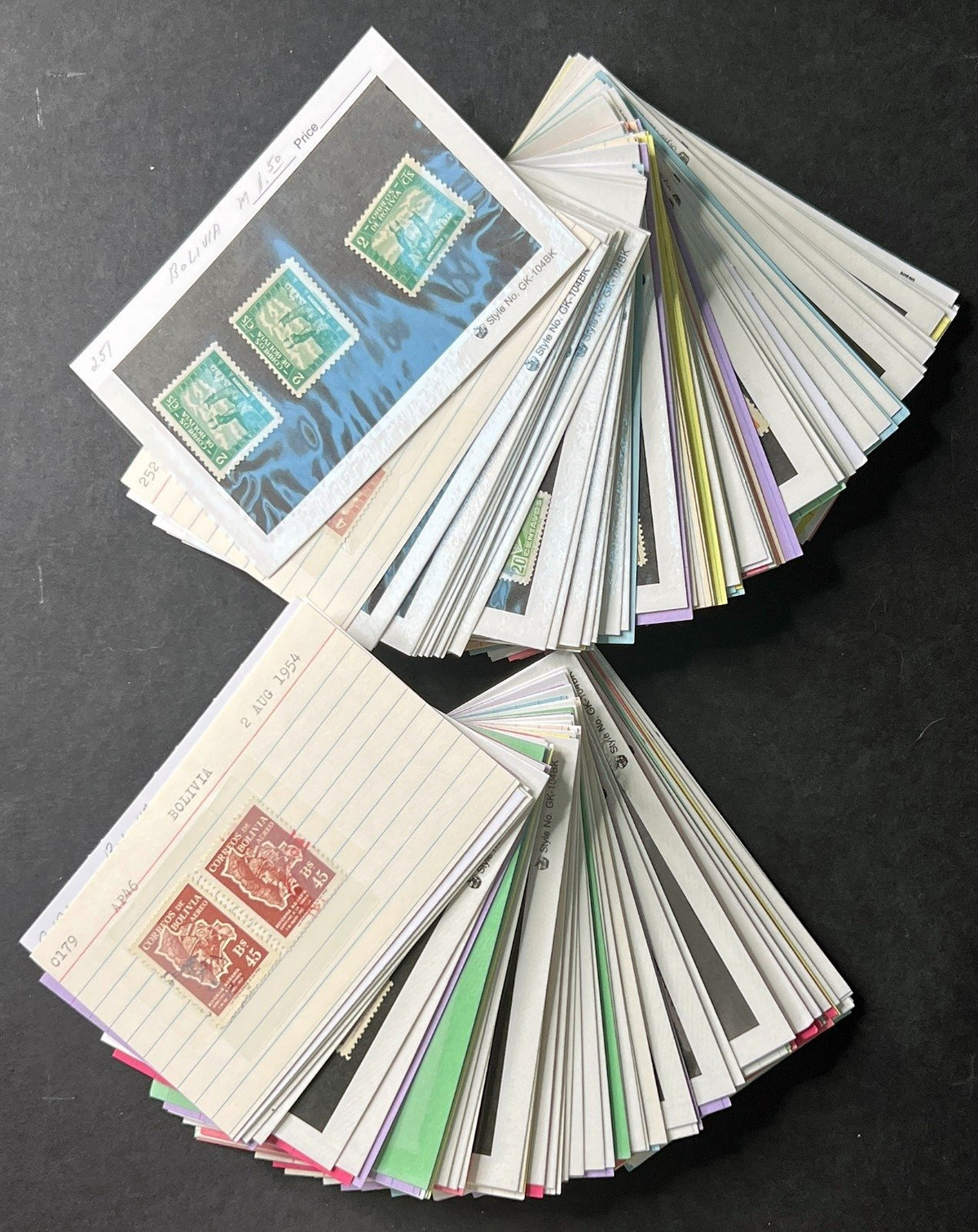 Bolivia Stamp Collection Dealer Cards $154 CV Mint & Used ZAYIX