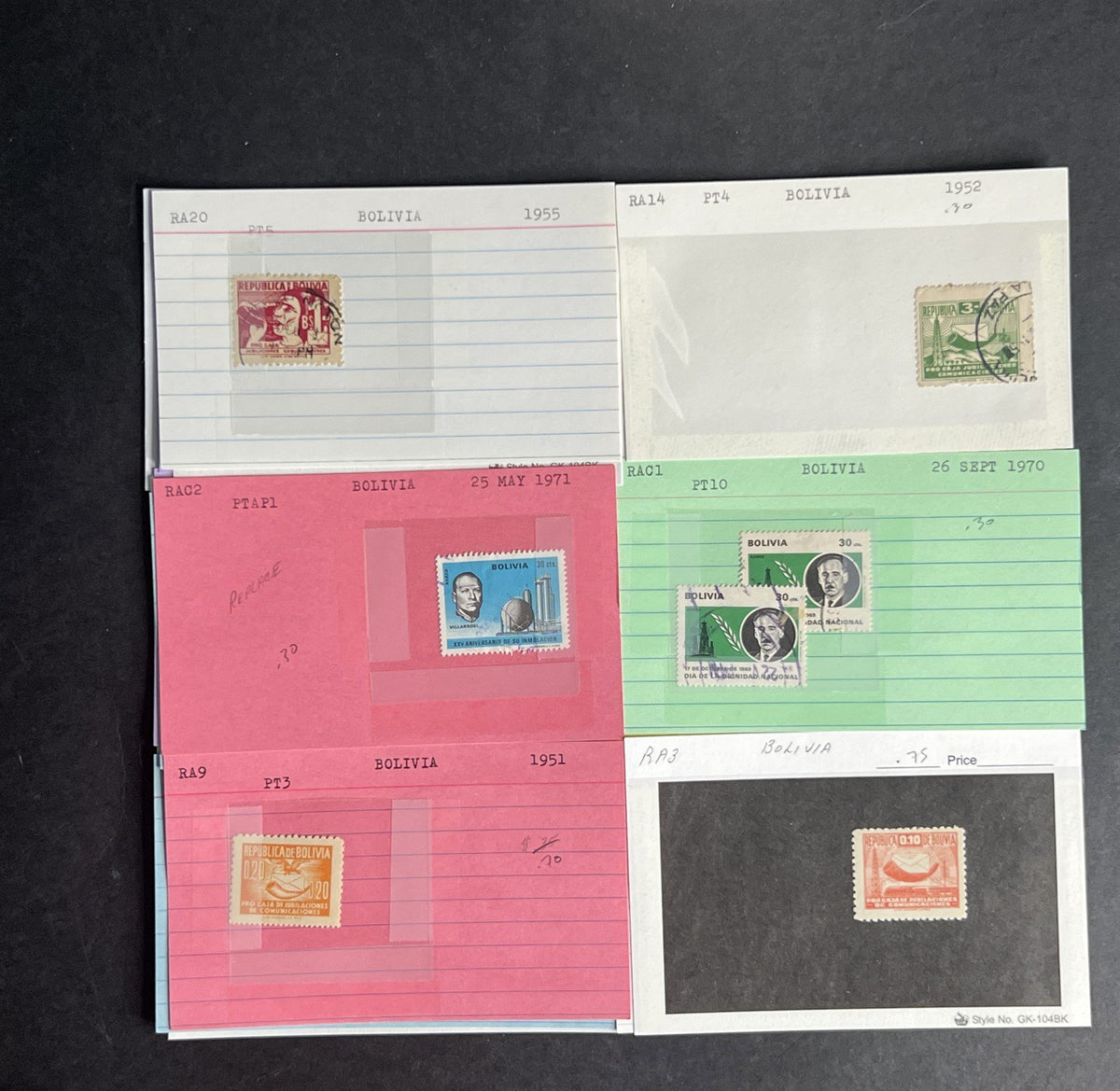 Bolivia Stamp Collection Dealer Cards $154 CV Mint & Used ZAYIX
