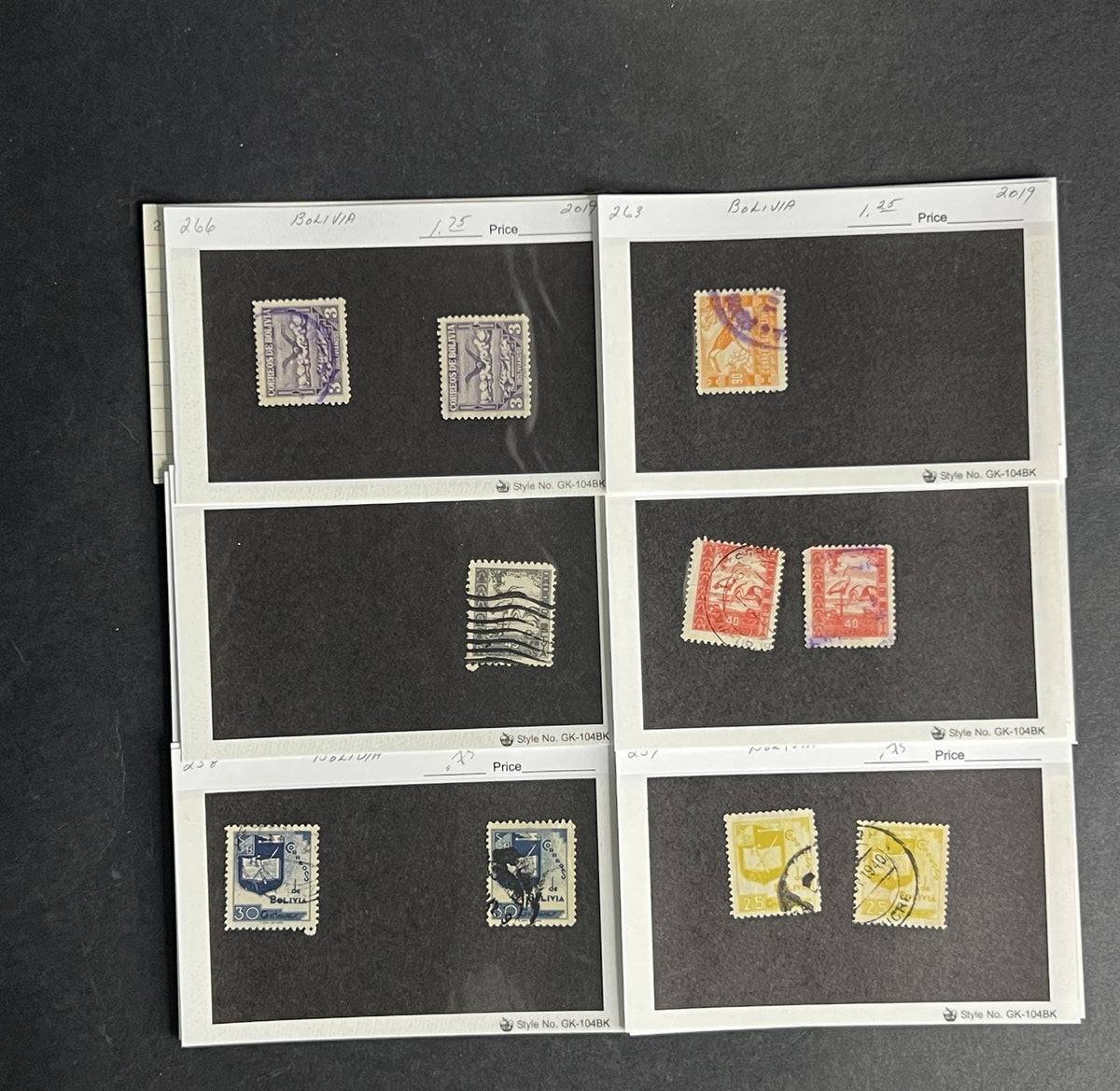 Bolivia Stamp Collection Dealer Cards $154 CV Mint & Used ZAYIX