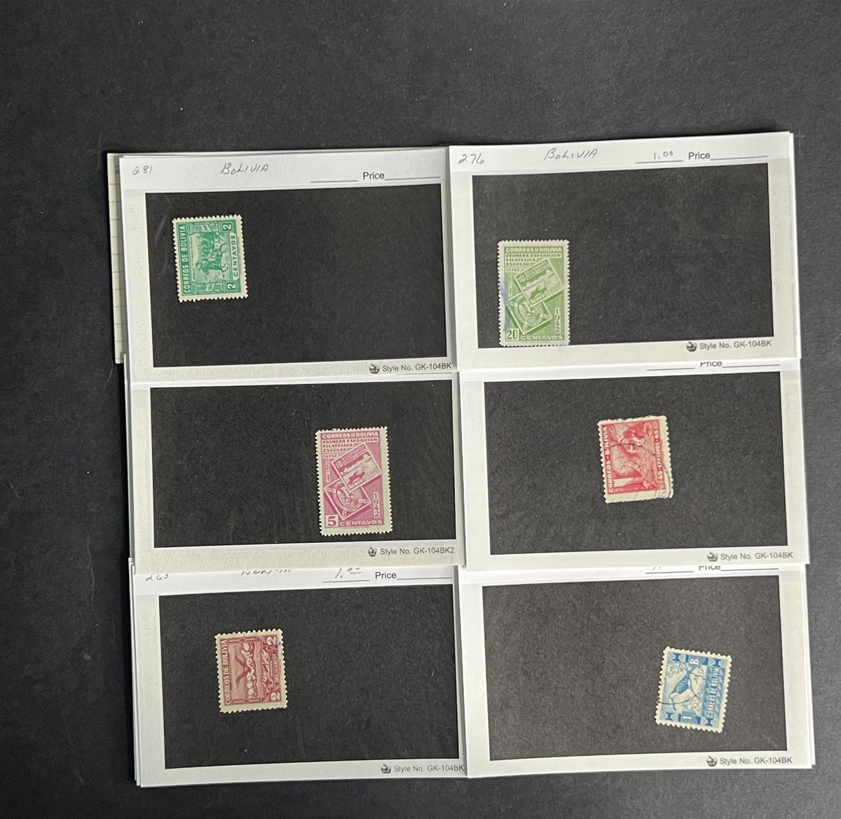 Bolivia Stamp Collection Dealer Cards $154 CV Mint & Used ZAYIX