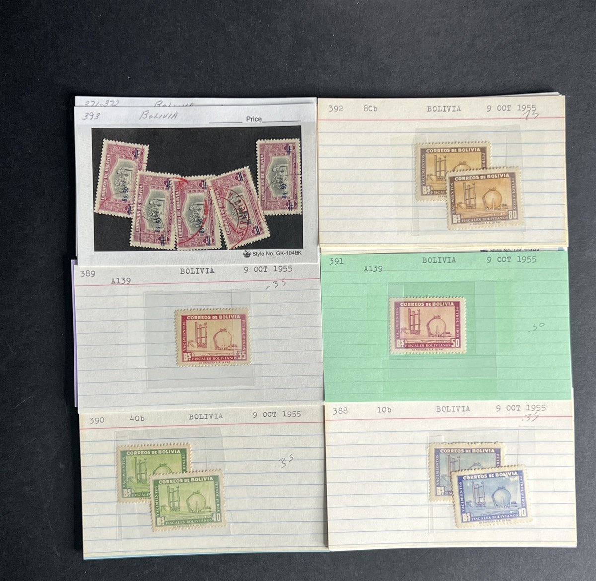 Bolivia Stamp Collection Dealer Cards $154 CV Mint & Used ZAYIX