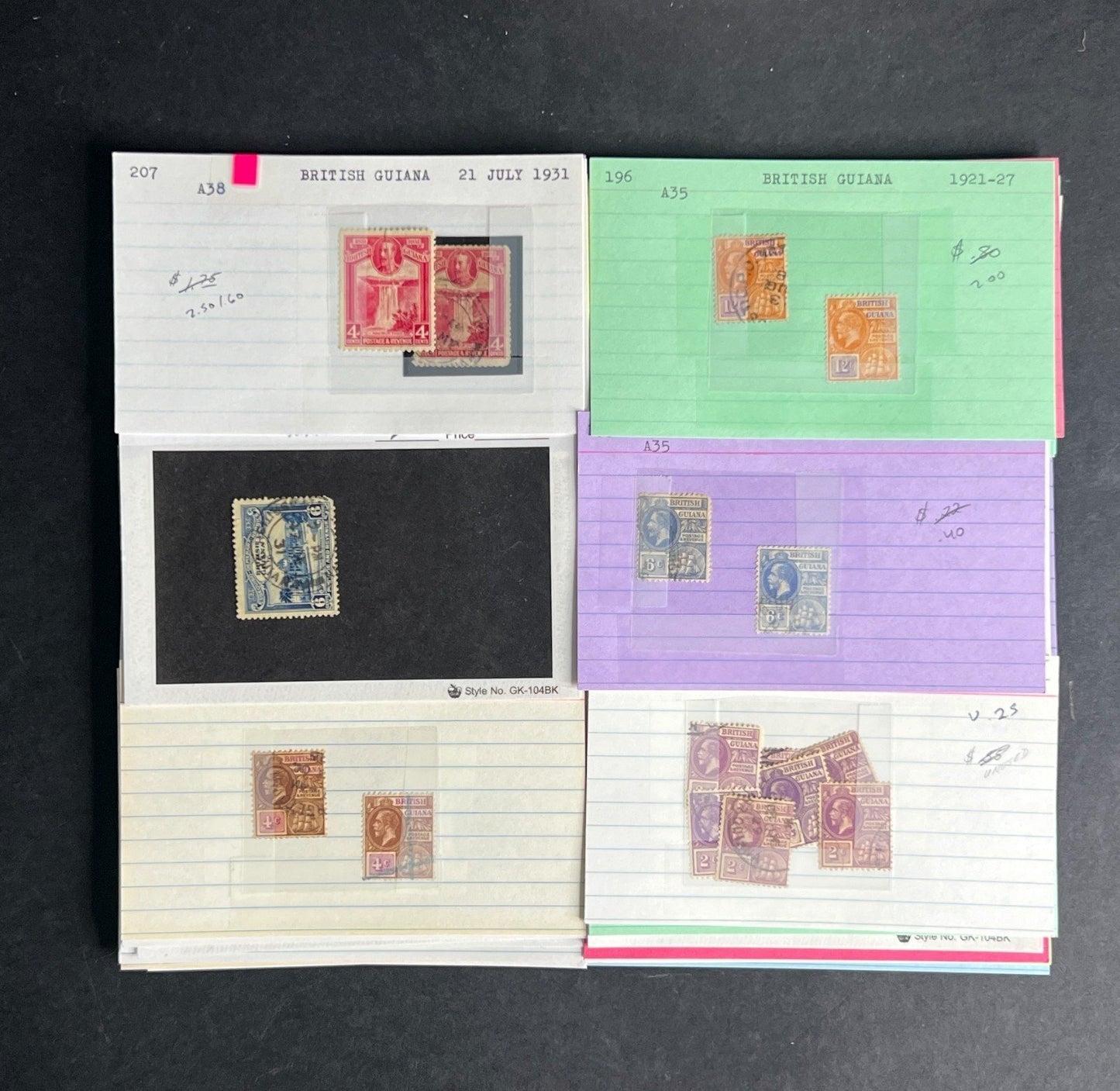 British Guiana Stamp Collection Dealer Cards $690 CV Mint & Used ZAYIX