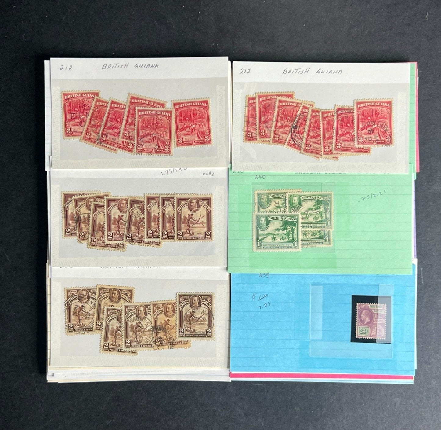 British Guiana Stamp Collection Dealer Cards $690 CV Mint & Used ZAYIX