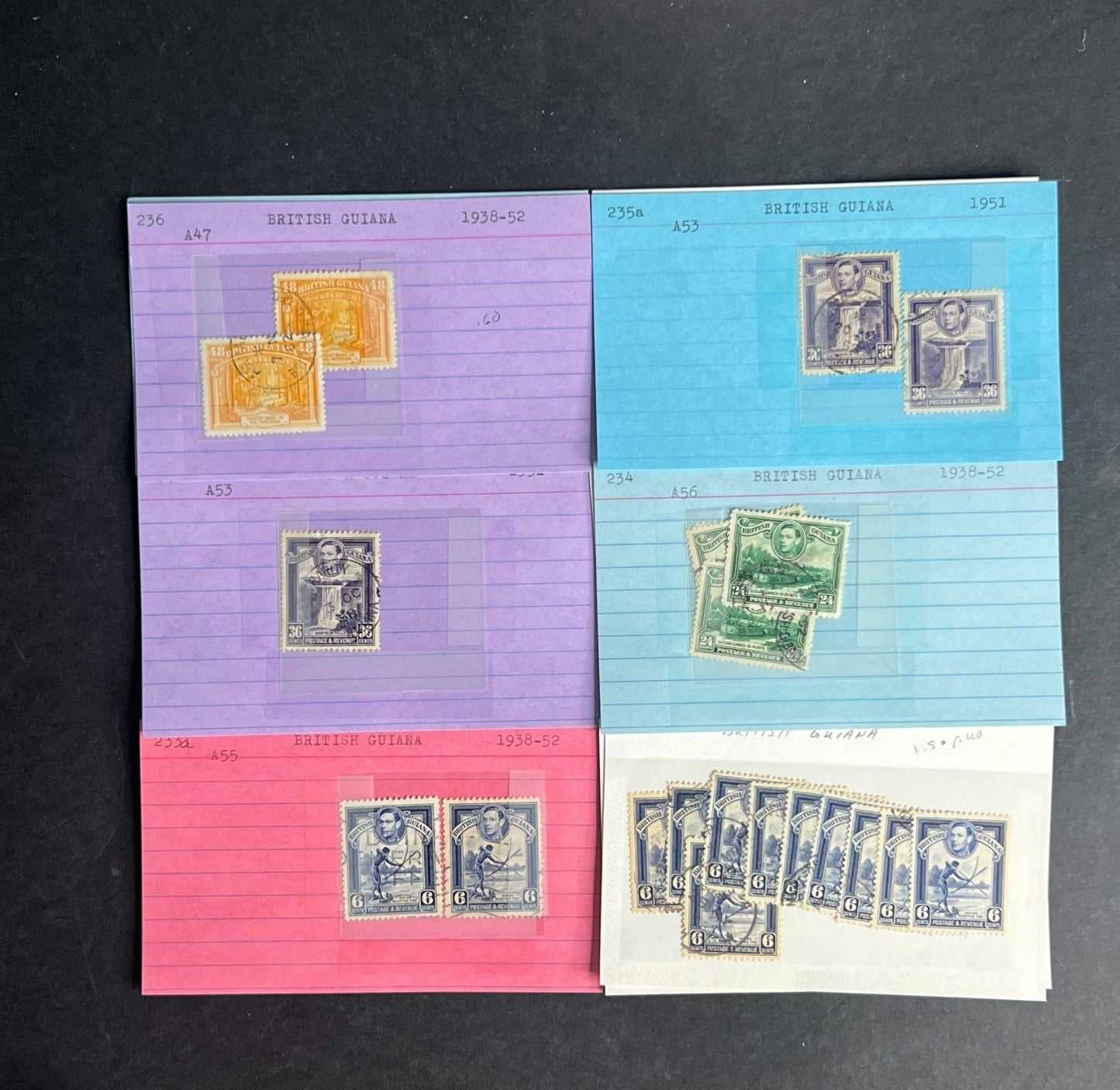 British Guiana Stamp Collection Dealer Cards $690 CV Mint & Used ZAYIX