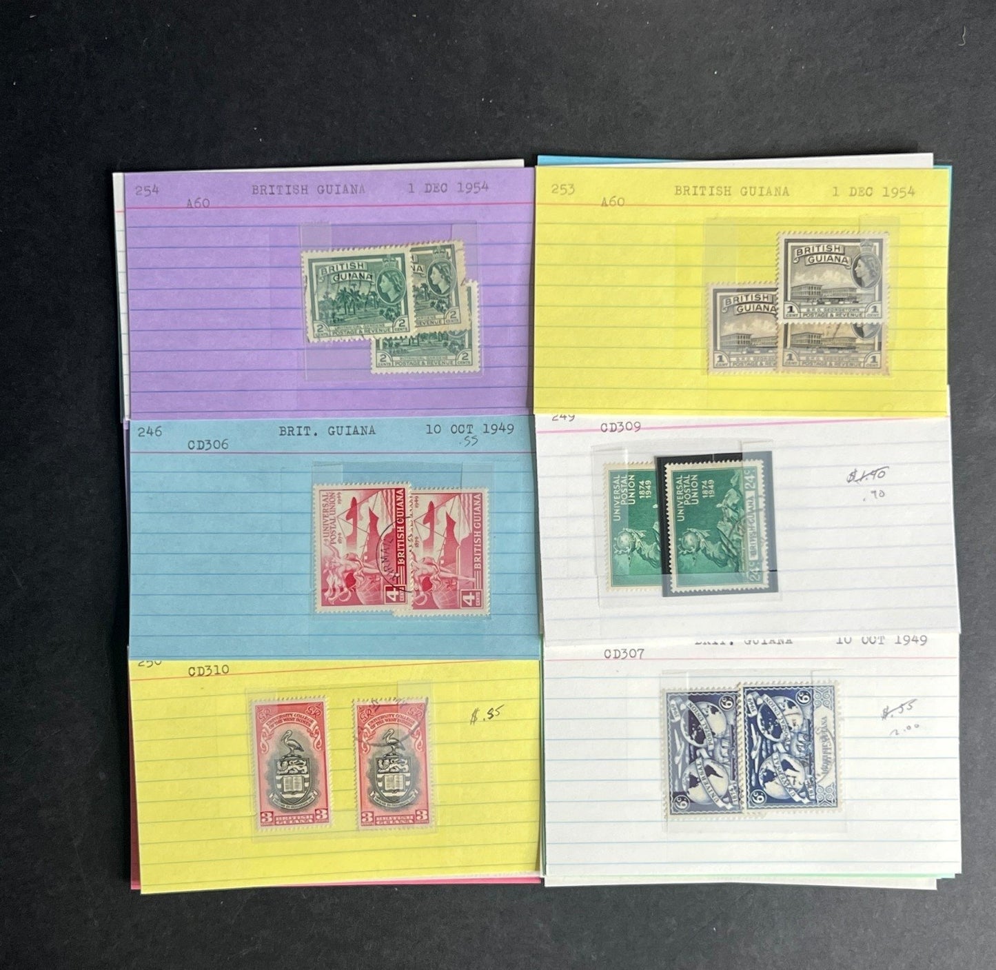 British Guiana Stamp Collection Dealer Cards $690 CV Mint & Used ZAYIX