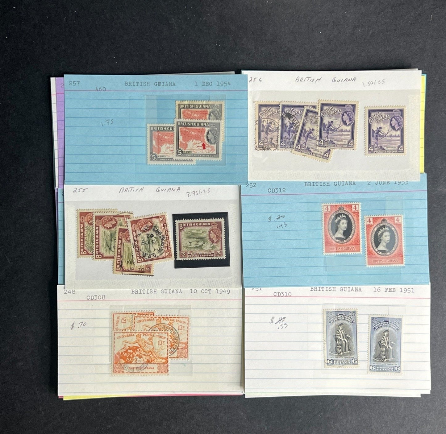 British Guiana Stamp Collection Dealer Cards $690 CV Mint & Used ZAYIX