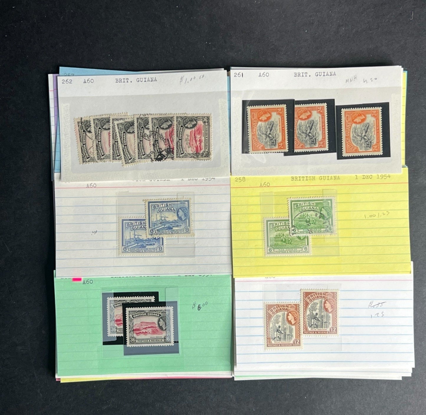 British Guiana Stamp Collection Dealer Cards $690 CV Mint & Used ZAYIX