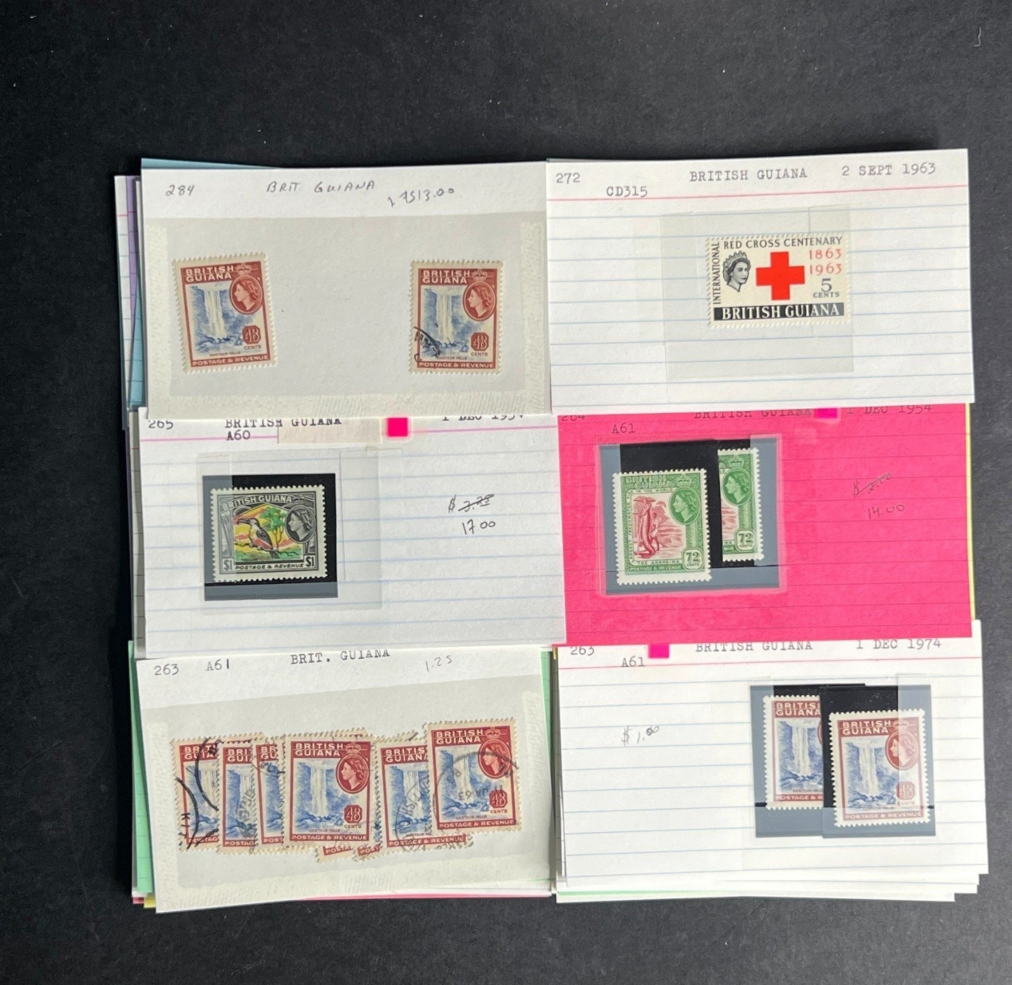 British Guiana Stamp Collection Dealer Cards $690 CV Mint & Used ZAYIX