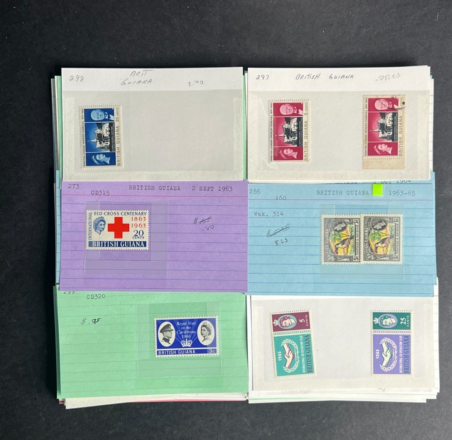 British Guiana Stamp Collection Dealer Cards $690 CV Mint & Used ZAYIX