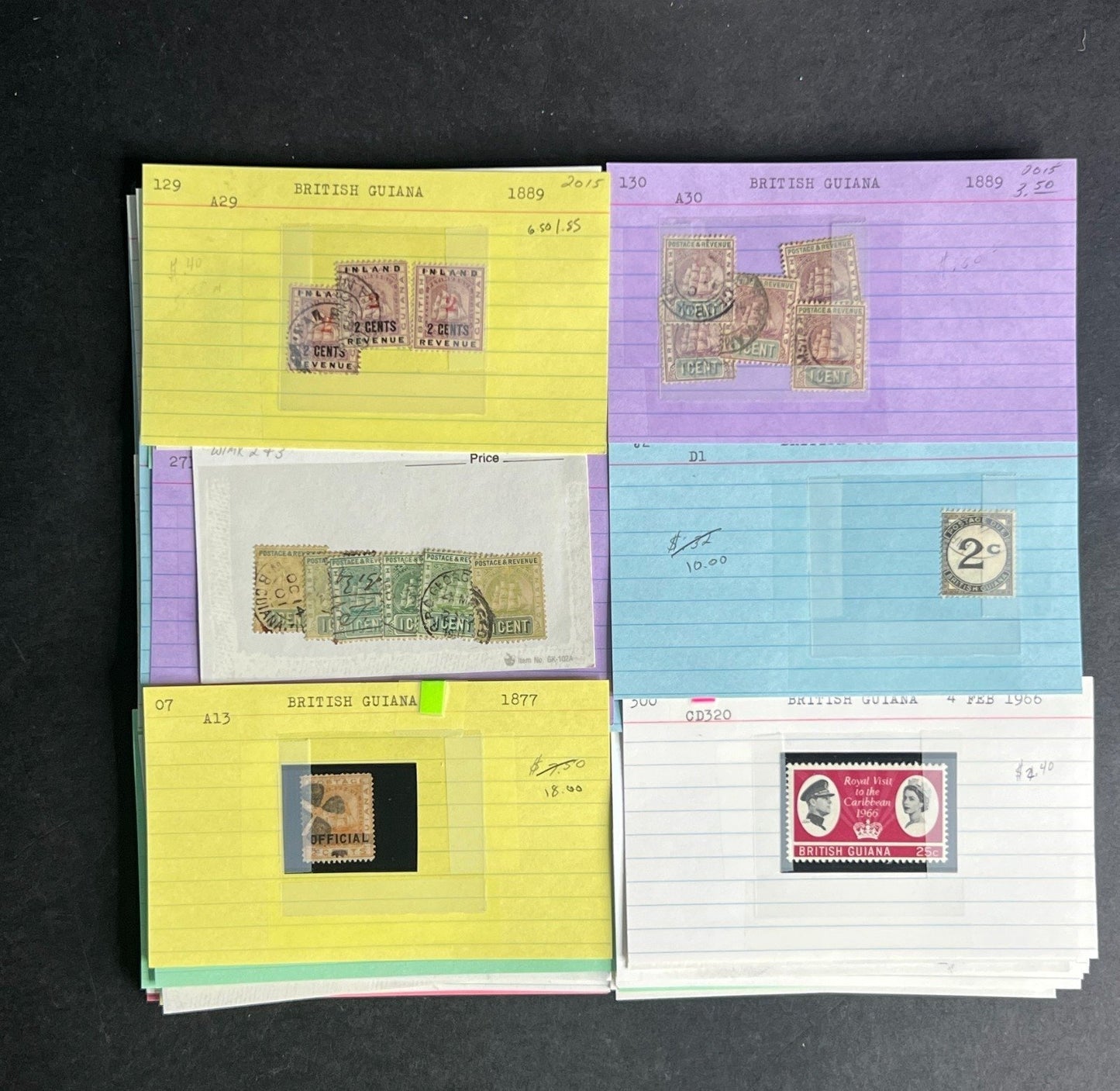 British Guiana Stamp Collection Dealer Cards $690 CV Mint & Used ZAYIX
