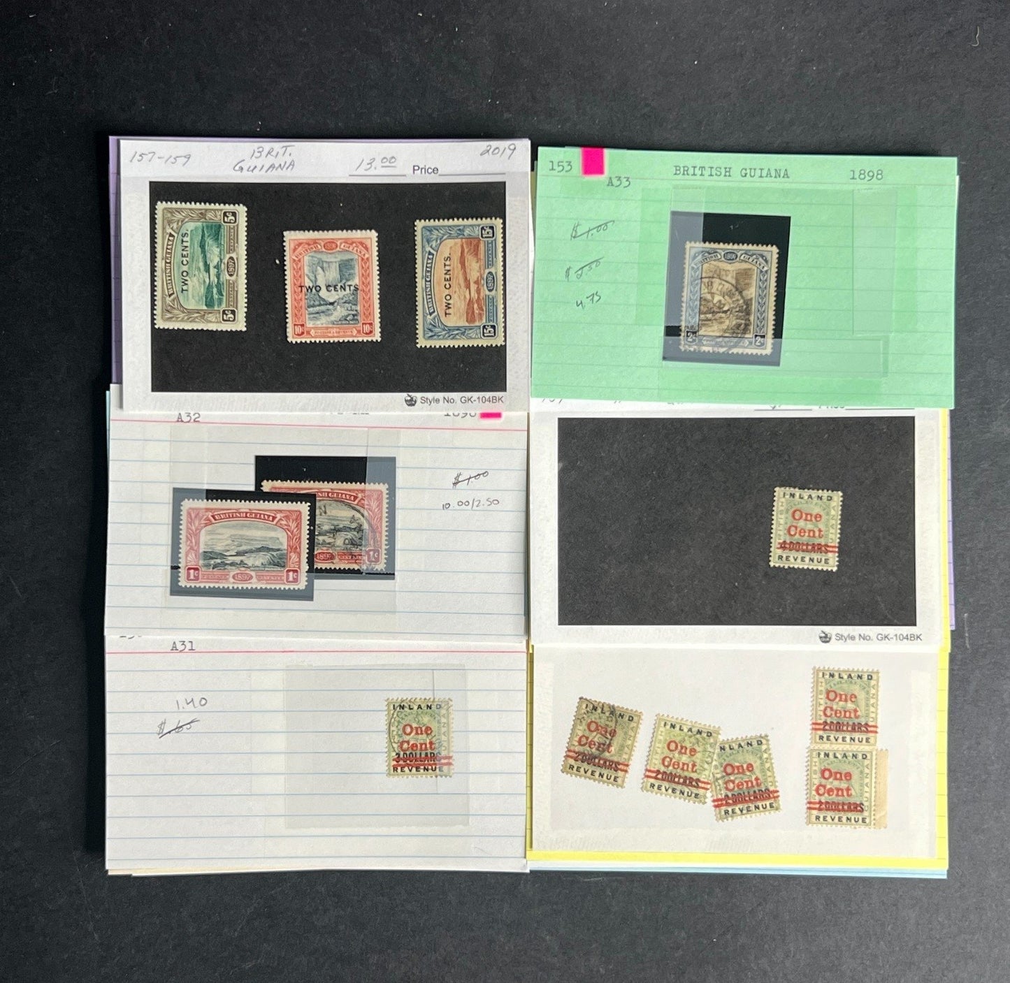 British Guiana Stamp Collection Dealer Cards $690 CV Mint & Used ZAYIX