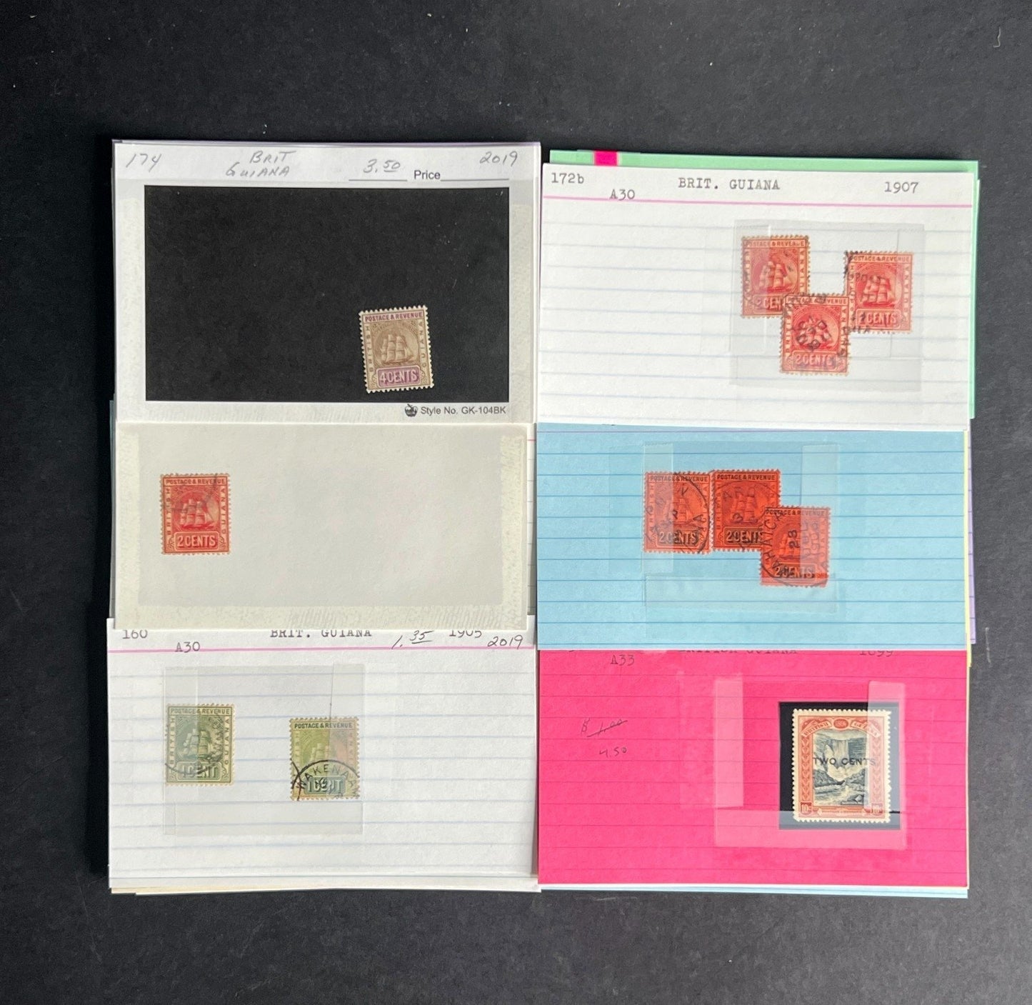 British Guiana Stamp Collection Dealer Cards $690 CV Mint & Used ZAYIX