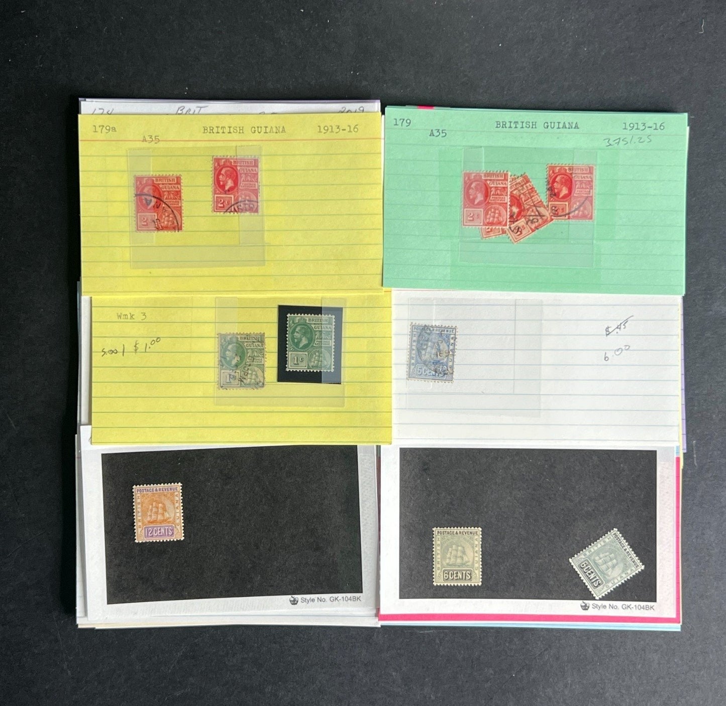 British Guiana Stamp Collection Dealer Cards $690 CV Mint & Used ZAYIX