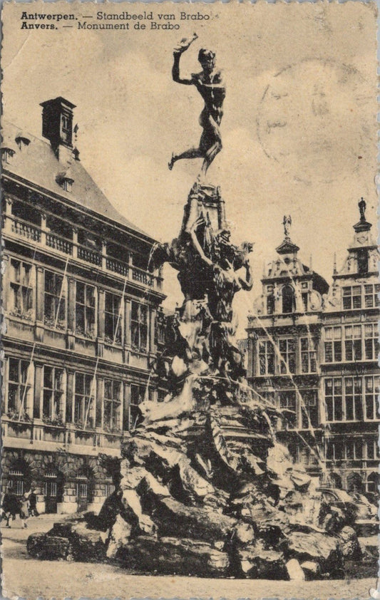 Monument of Brabo Antwerp Belgium Fountain Postcard ZAYIX 083022PC45
