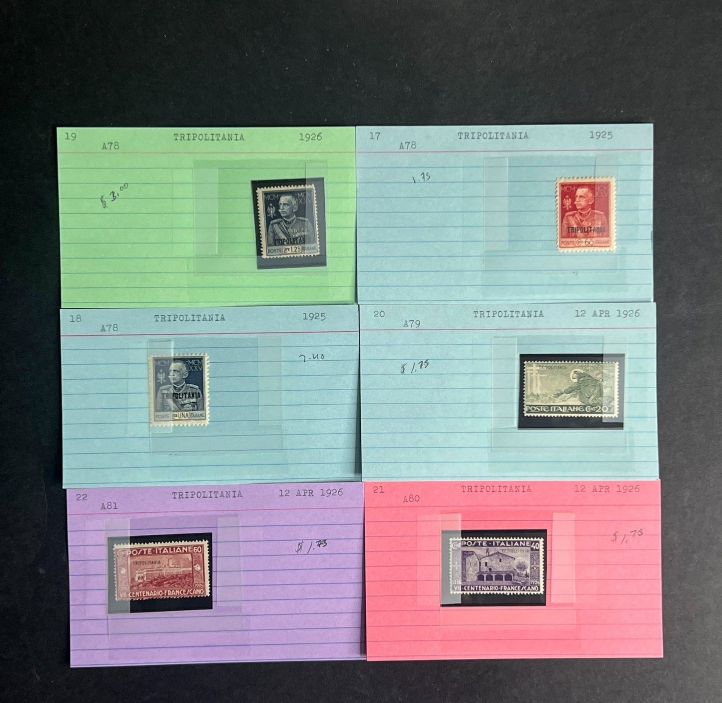 Tripolitania Stamp Collection Dealer Cards $192 CV Mint & Used ZAYIX