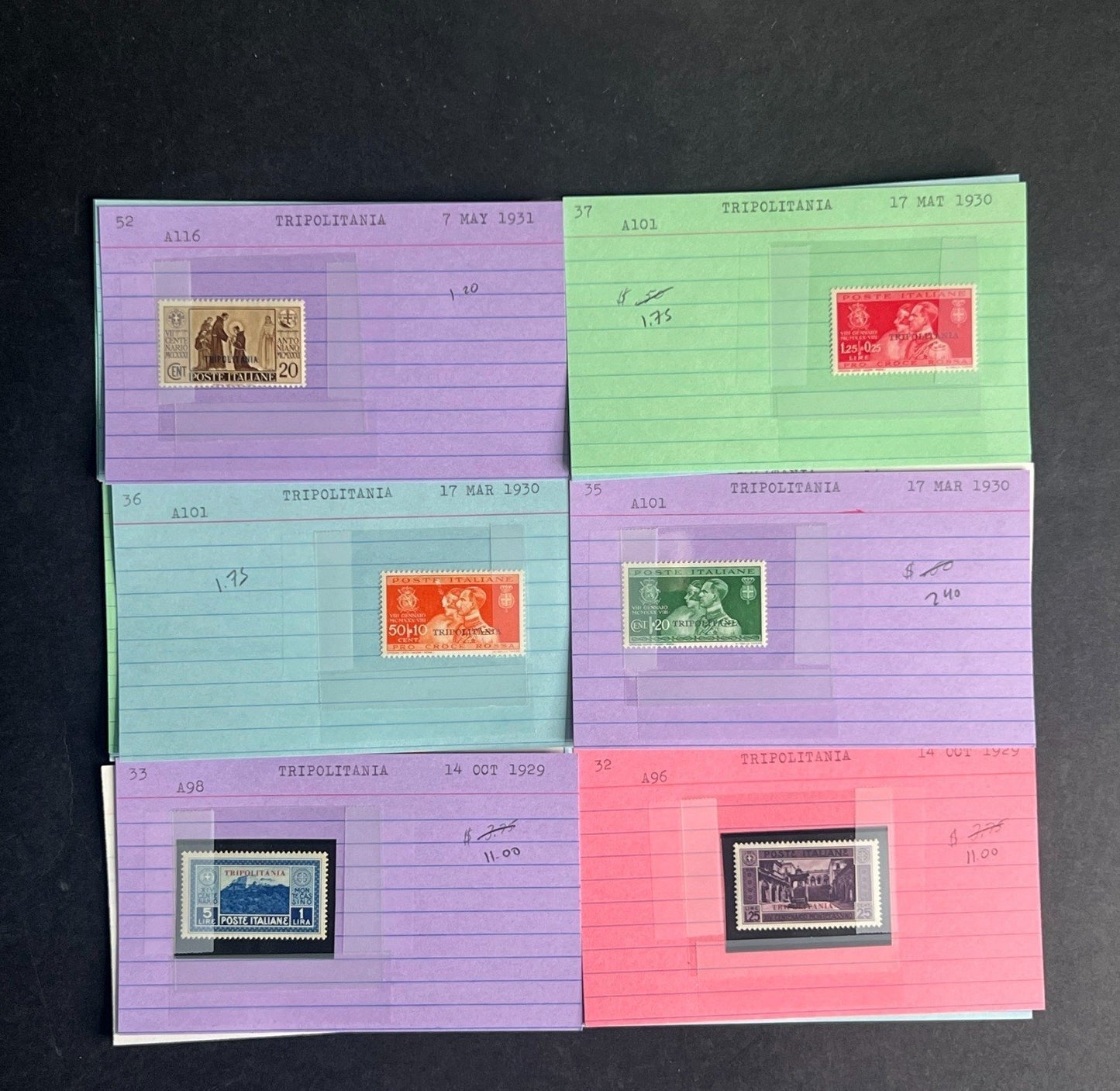 Tripolitania Stamp Collection Dealer Cards $192 CV Mint & Used ZAYIX