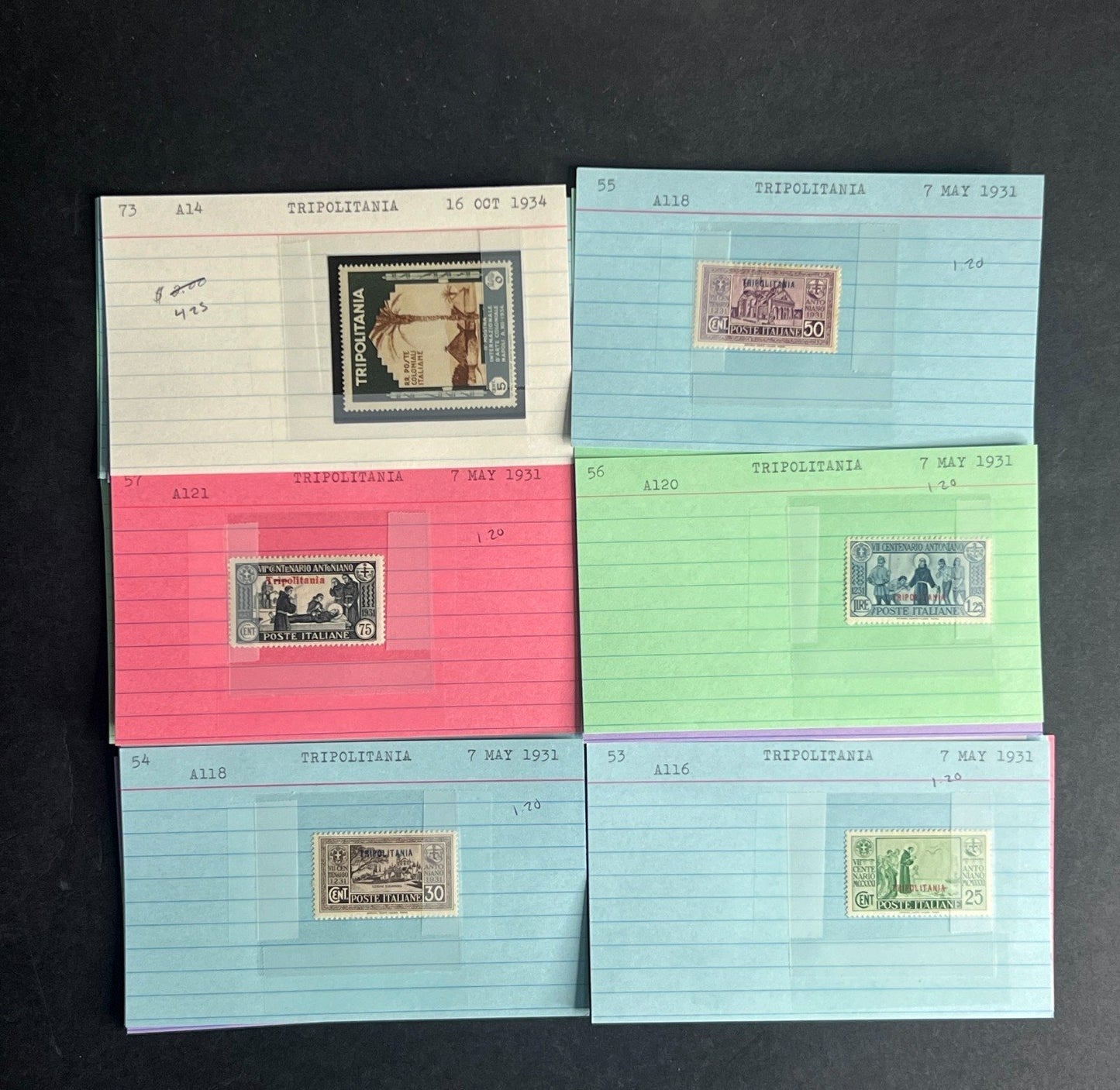 Tripolitania Stamp Collection Dealer Cards $192 CV Mint & Used ZAYIX
