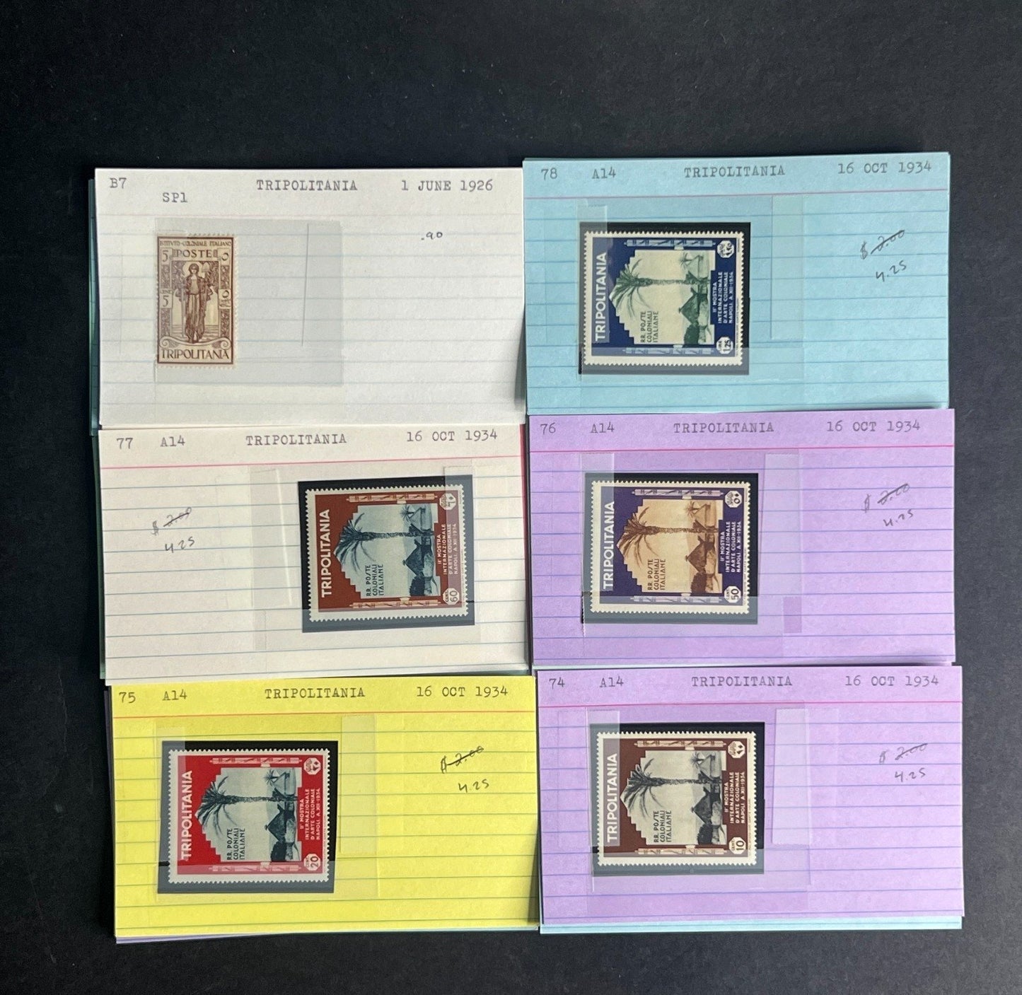 Tripolitania Stamp Collection Dealer Cards $192 CV Mint & Used ZAYIX