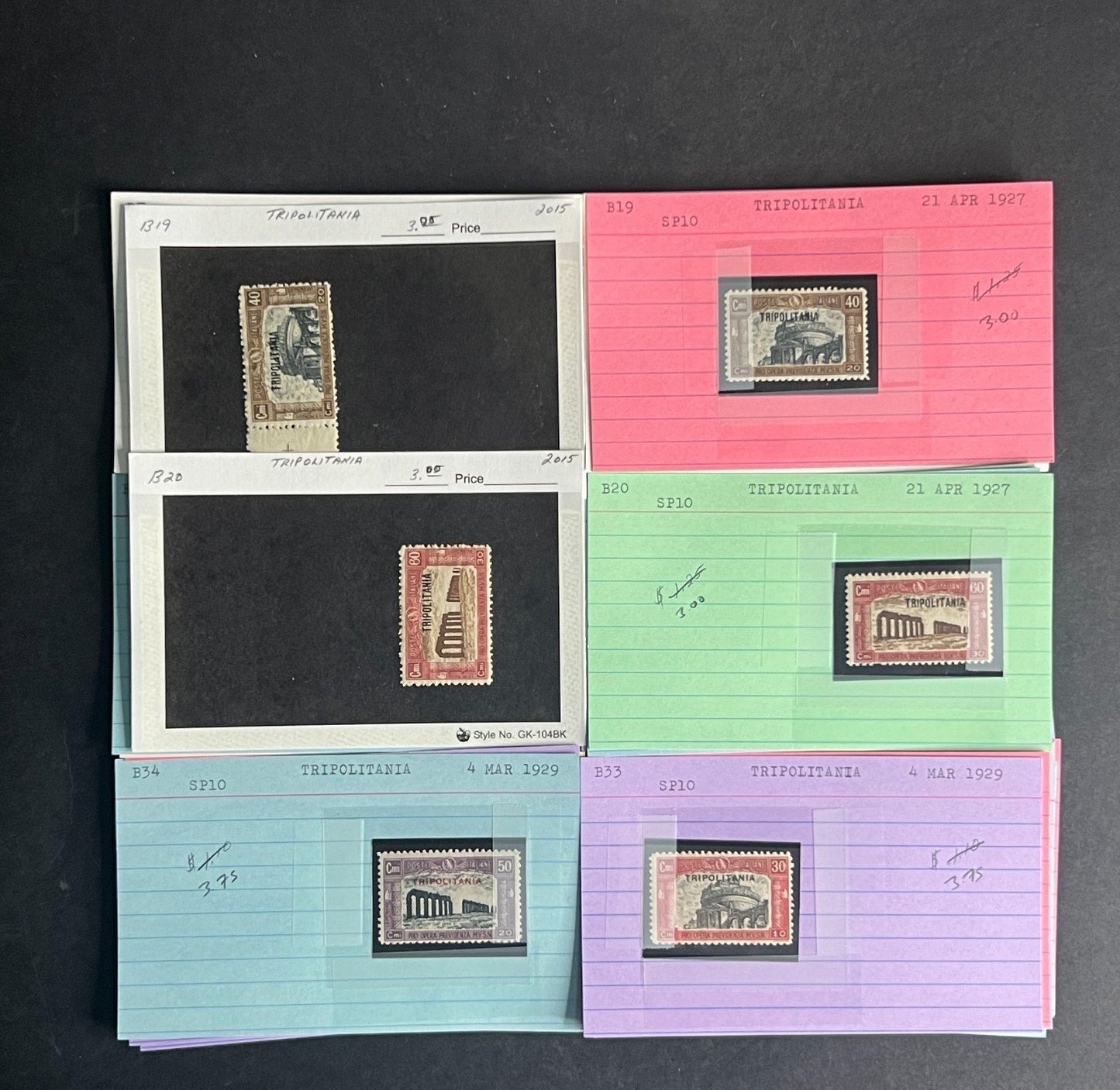 Tripolitania Stamp Collection Dealer Cards $192 CV Mint & Used ZAYIX