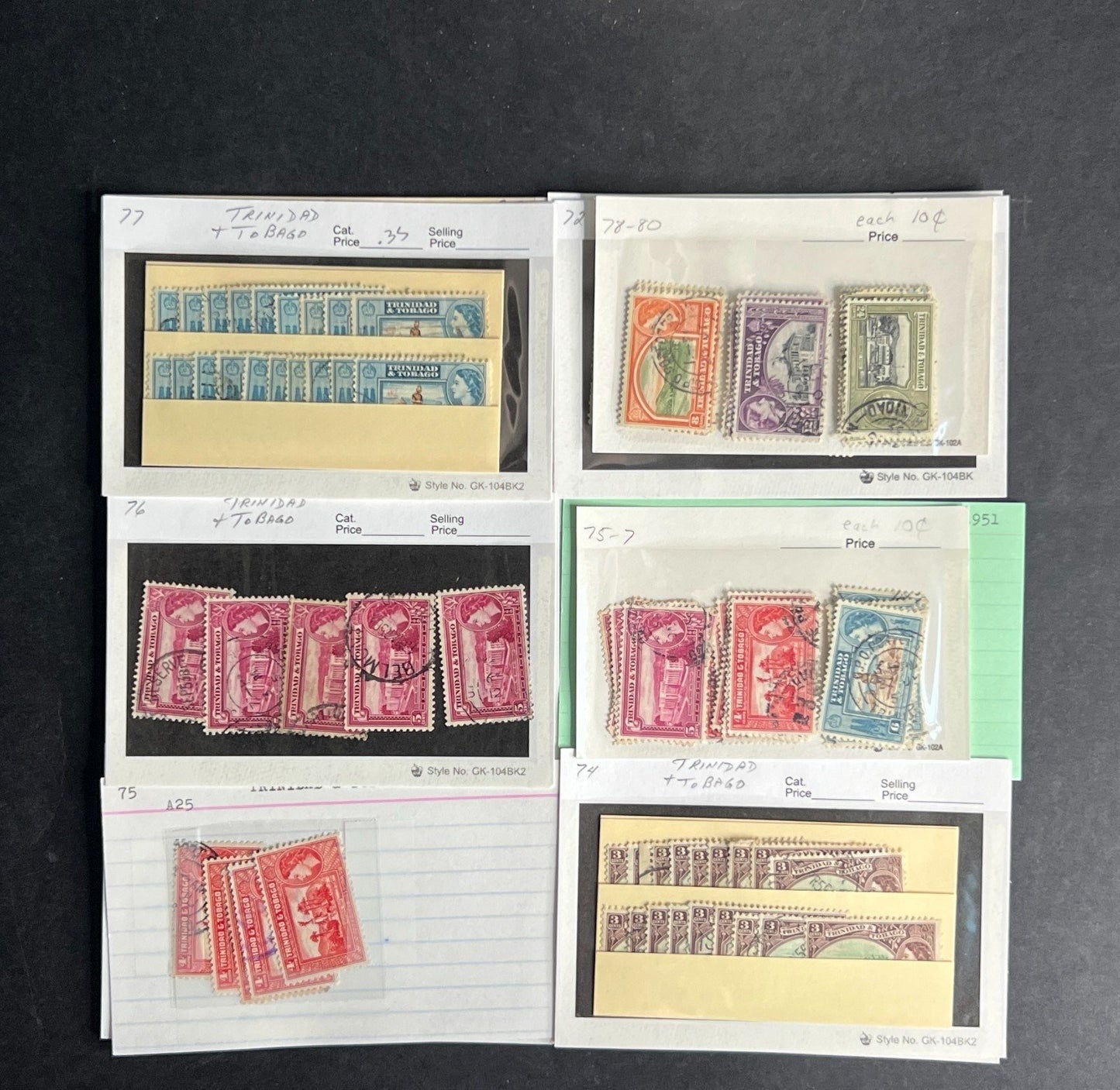 Trinidad & Tobago Stamp Collection Dealer Cards $512 CV Mint & Used ZAYIX