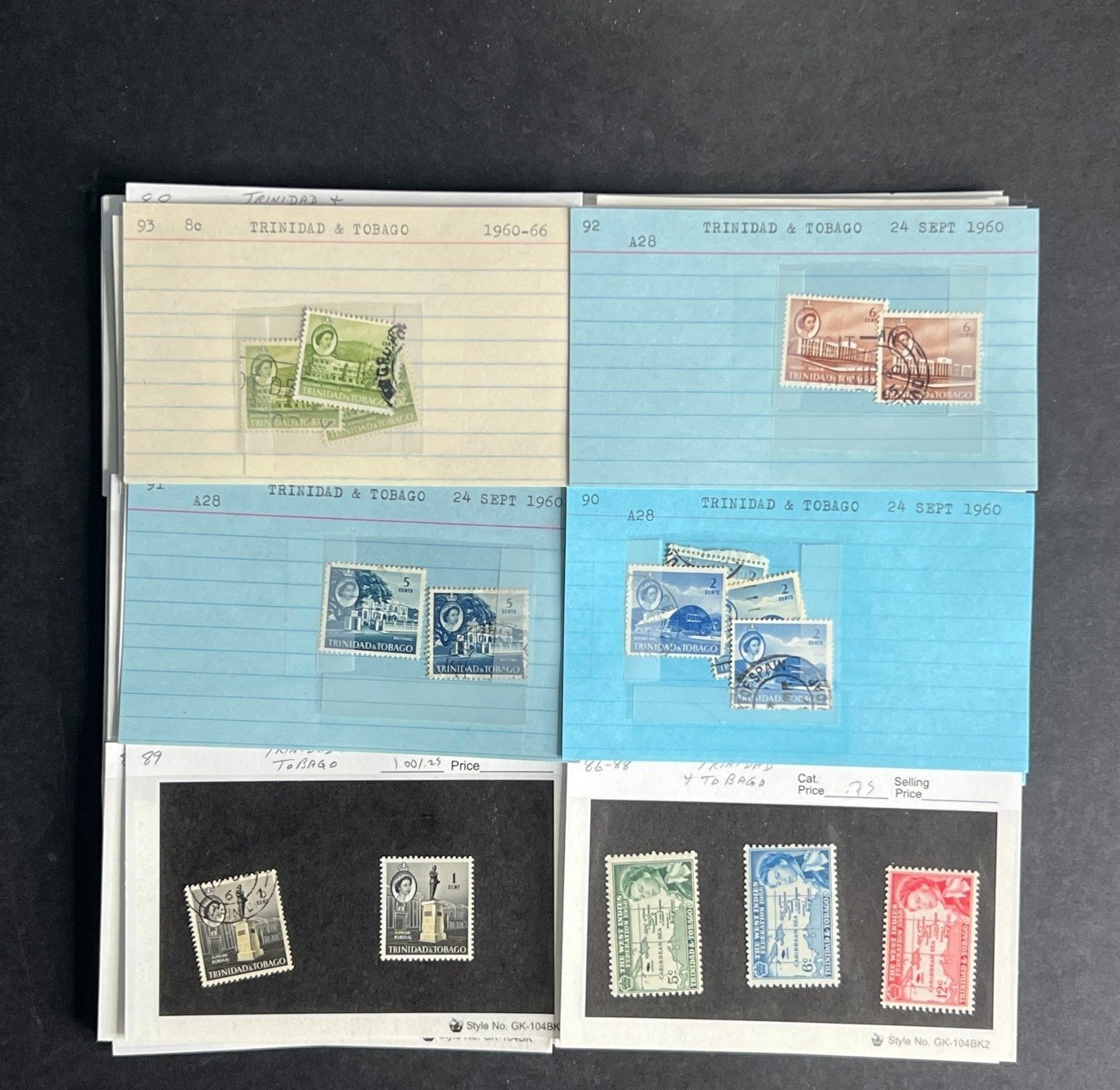 Trinidad & Tobago Stamp Collection Dealer Cards $512 CV Mint & Used ZAYIX