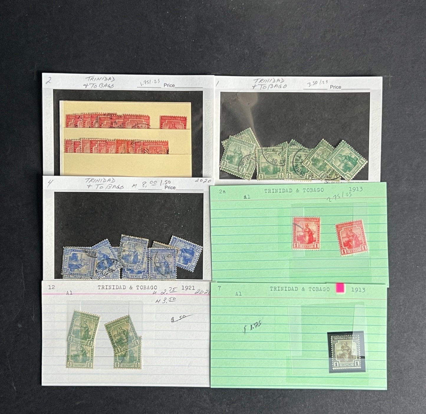 Trinidad & Tobago Stamp Collection Dealer Cards $512 CV Mint & Used ZAYIX
