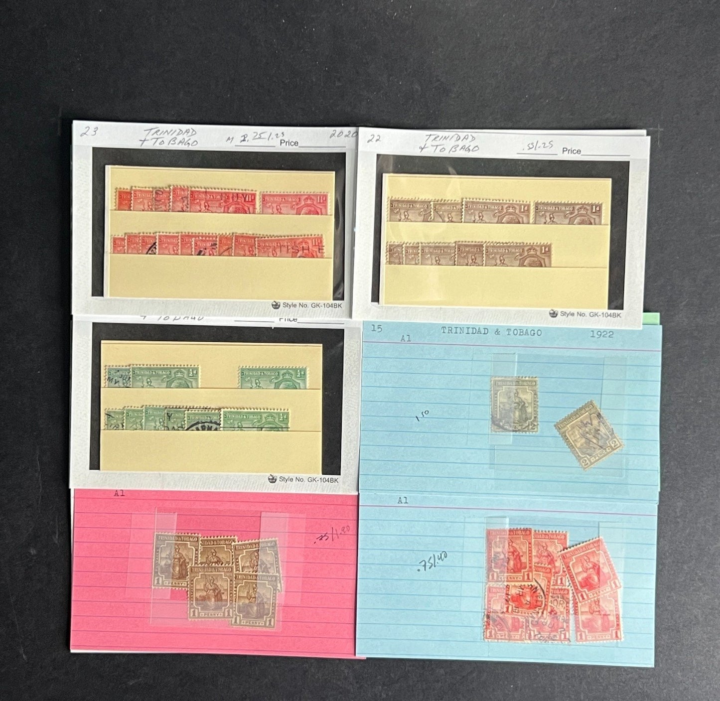 Trinidad & Tobago Stamp Collection Dealer Cards $512 CV Mint & Used ZAYIX