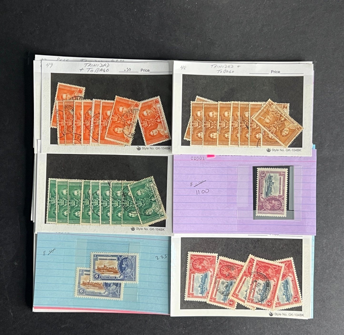 Trinidad & Tobago Stamp Collection Dealer Cards $512 CV Mint & Used ZAYIX