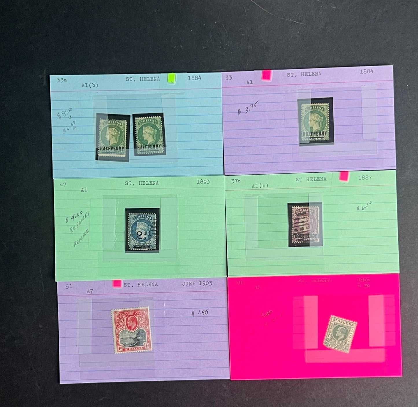 St. Helena Stamp Collection Dealer Cards $99 CV Mint & Used ZAYIX