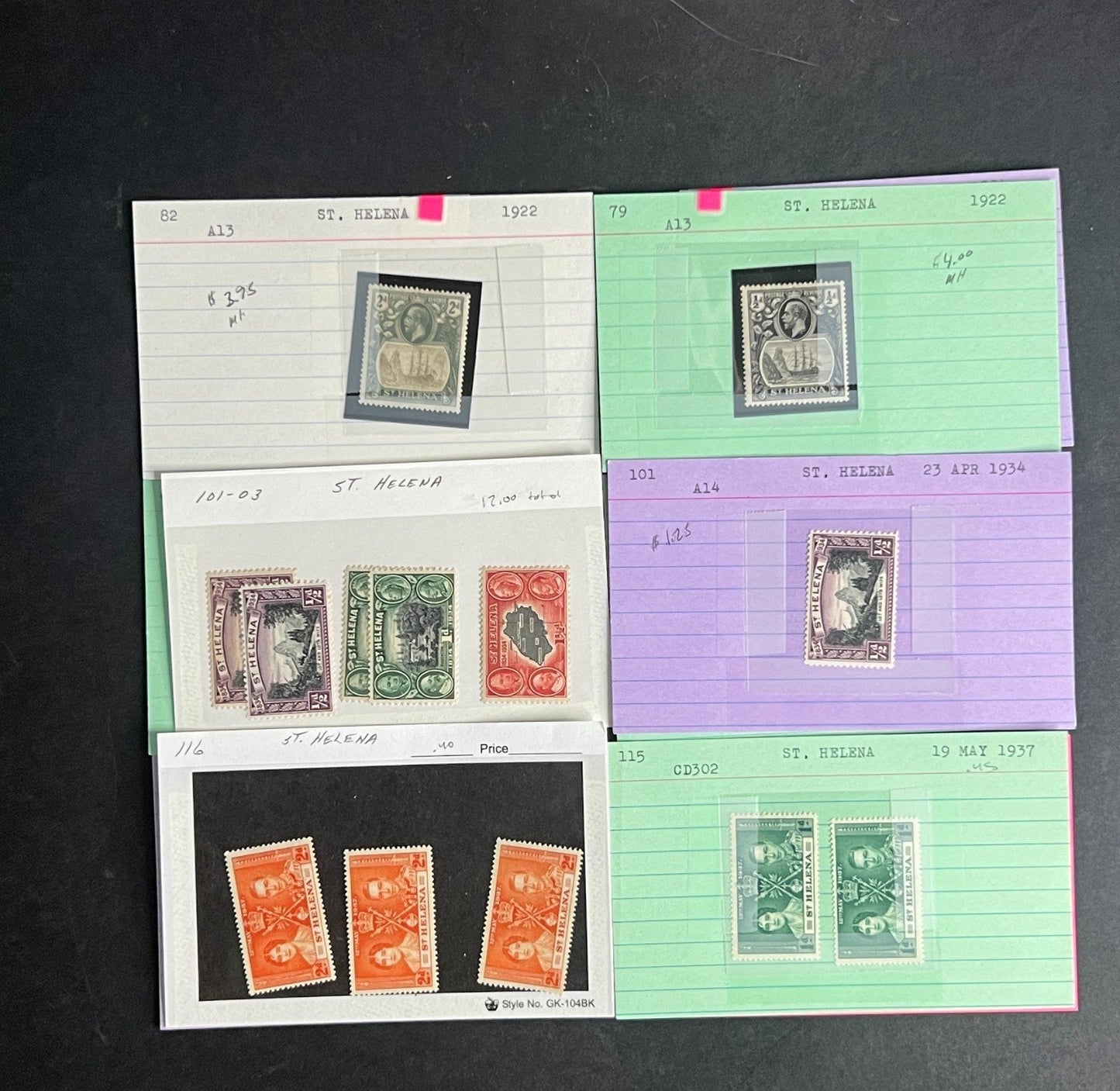 St. Helena Stamp Collection Dealer Cards $99 CV Mint & Used ZAYIX
