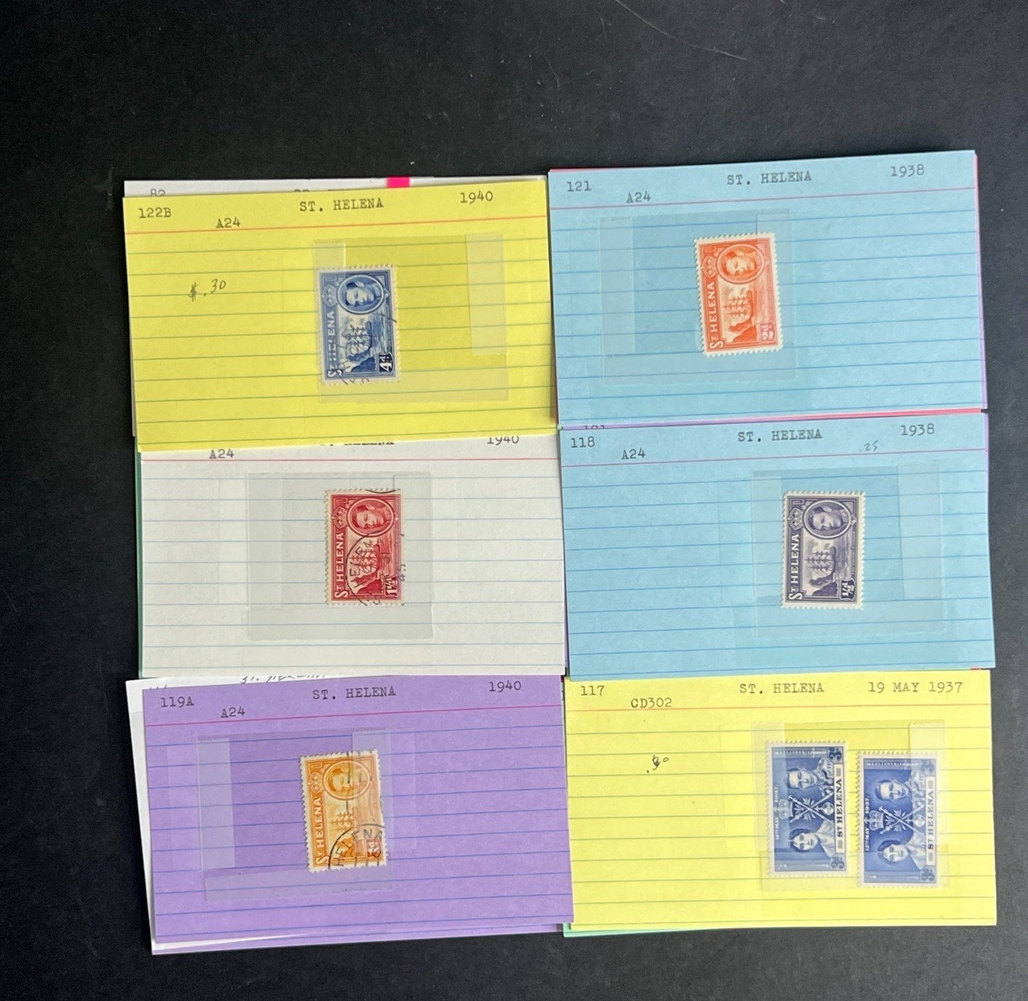 St. Helena Stamp Collection Dealer Cards $99 CV Mint & Used ZAYIX