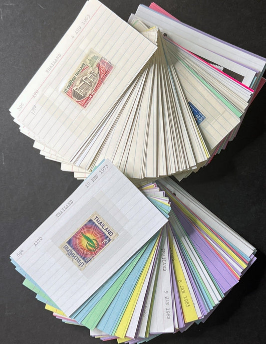 Thailand Stamp Collection Dealer Cards $213 CV Mint & Used ZAYIX