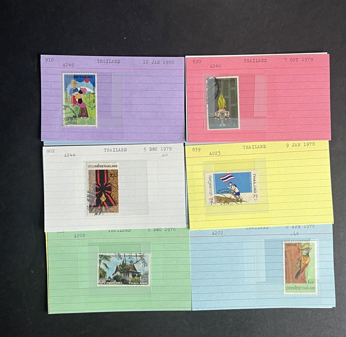 Thailand Stamp Collection Dealer Cards $213 CV Mint & Used ZAYIX
