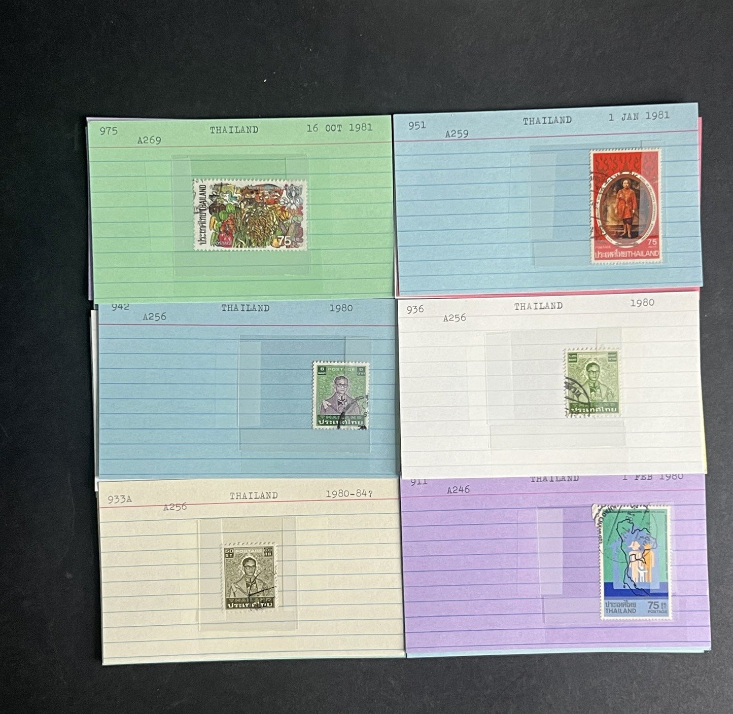 Thailand Stamp Collection Dealer Cards $213 CV Mint & Used ZAYIX
