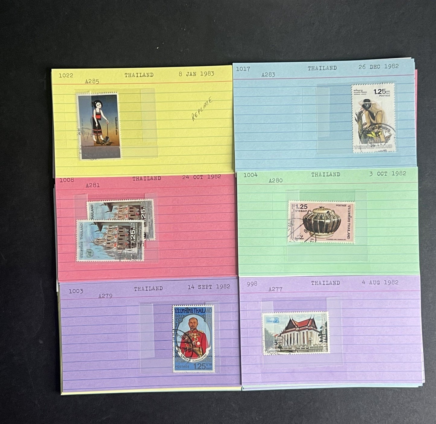 Thailand Stamp Collection Dealer Cards $213 CV Mint & Used ZAYIX