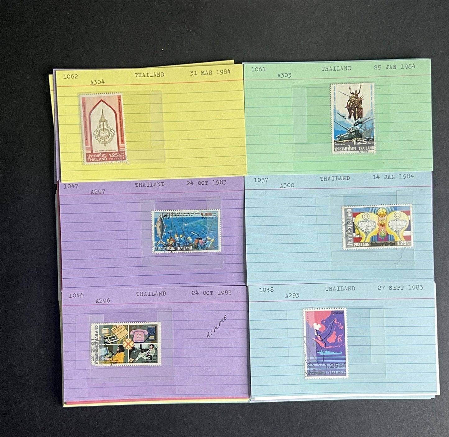 Thailand Stamp Collection Dealer Cards $213 CV Mint & Used ZAYIX