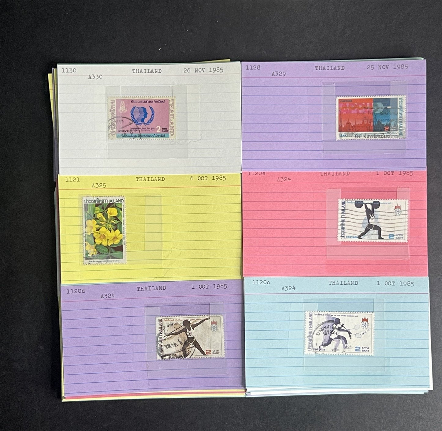 Thailand Stamp Collection Dealer Cards $213 CV Mint & Used ZAYIX