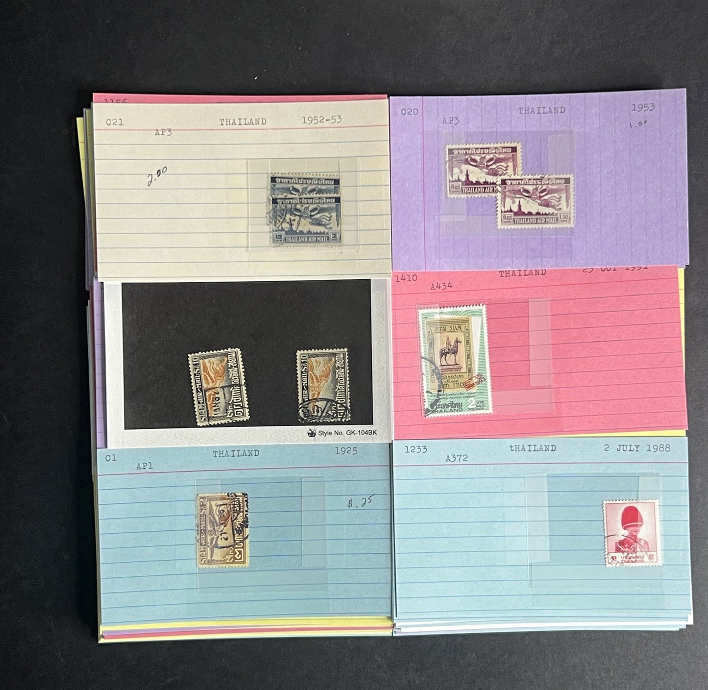 Thailand Stamp Collection Dealer Cards $213 CV Mint & Used ZAYIX