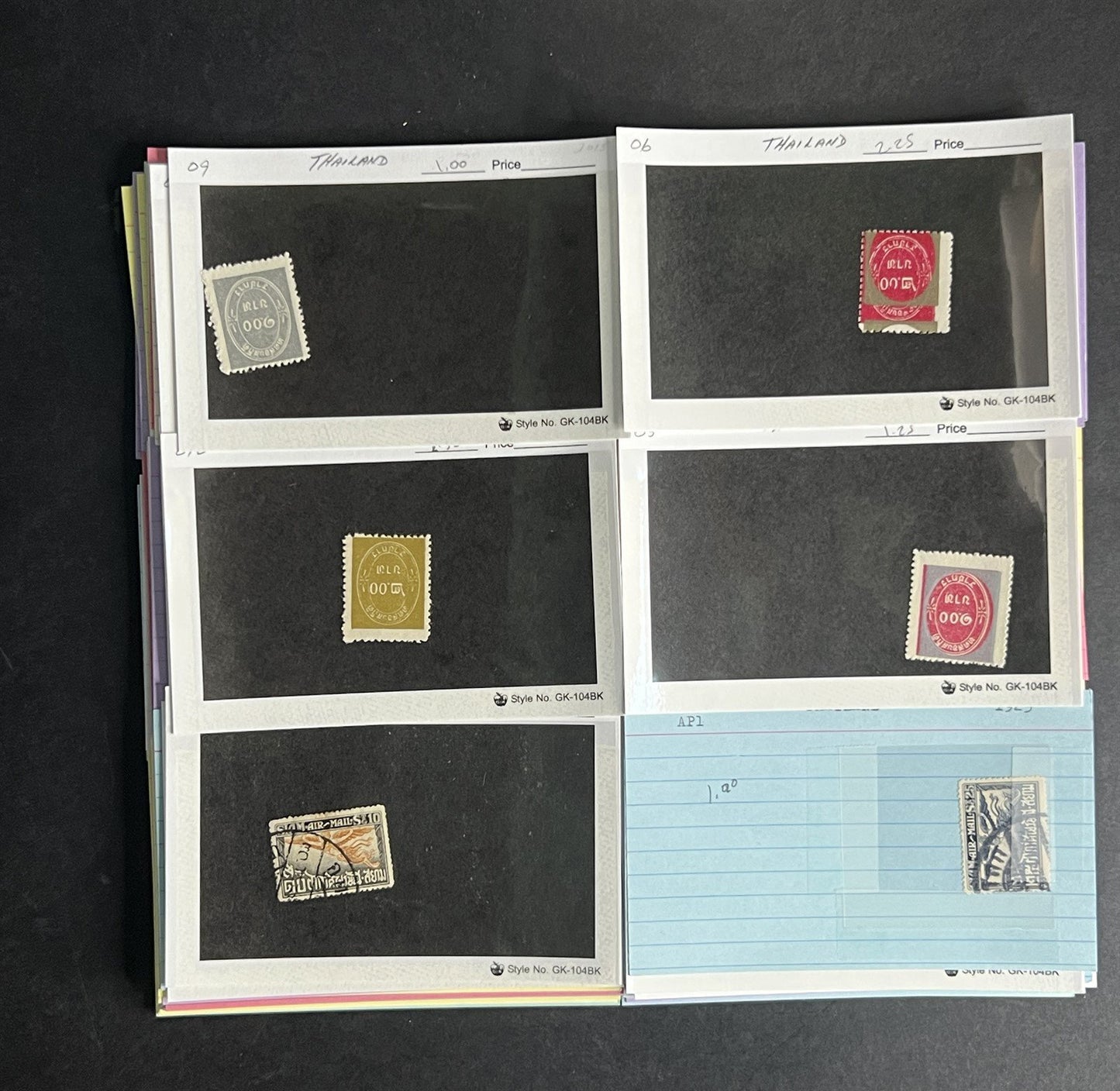 Thailand Stamp Collection Dealer Cards $213 CV Mint & Used ZAYIX