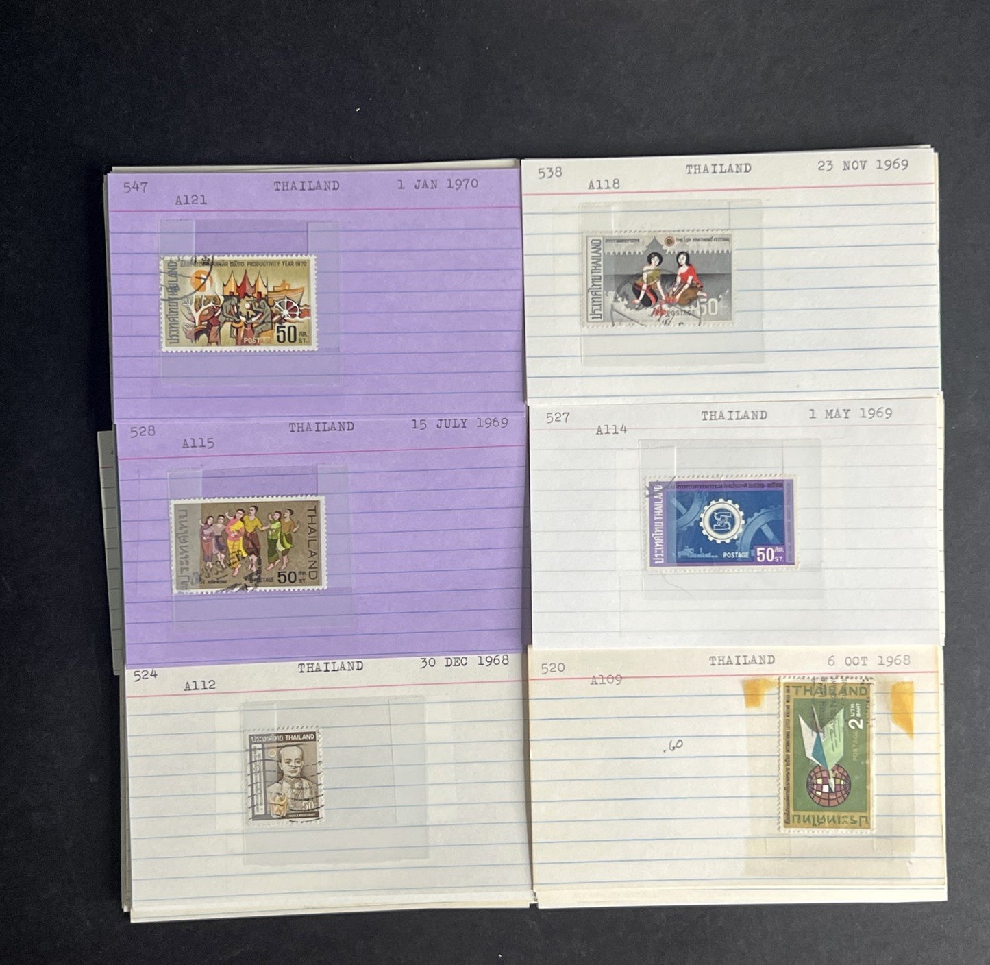 Thailand Stamp Collection Dealer Cards $213 CV Mint & Used ZAYIX