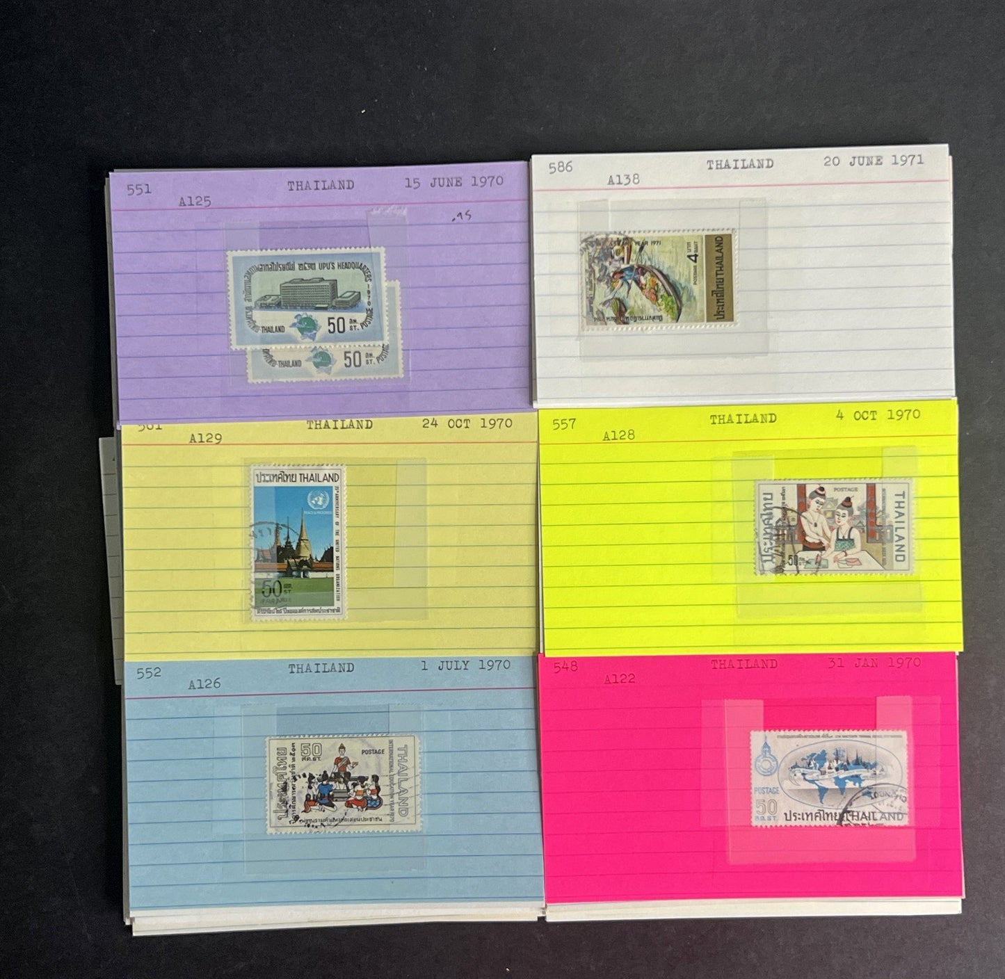 Thailand Stamp Collection Dealer Cards $213 CV Mint & Used ZAYIX