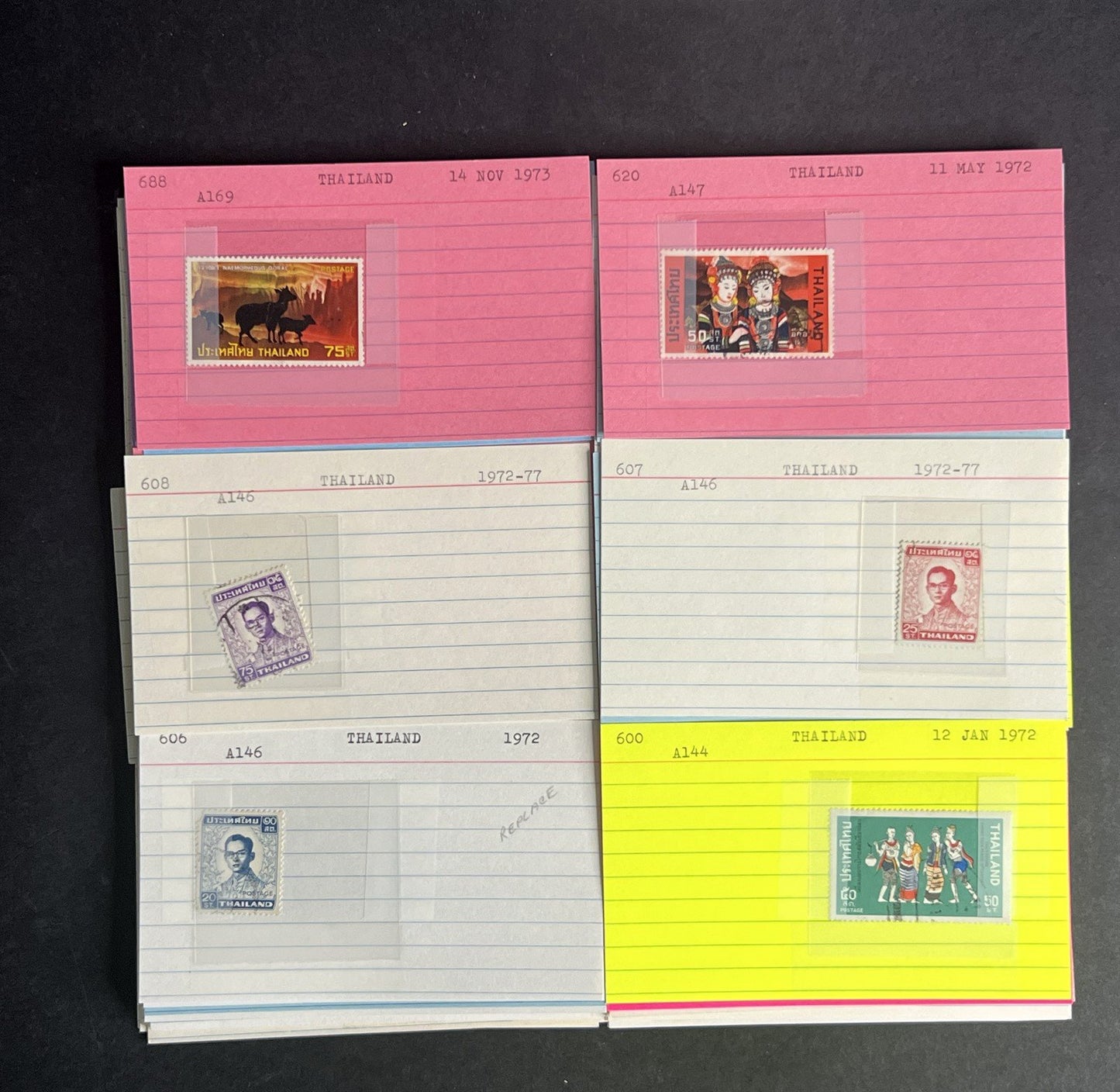 Thailand Stamp Collection Dealer Cards $213 CV Mint & Used ZAYIX