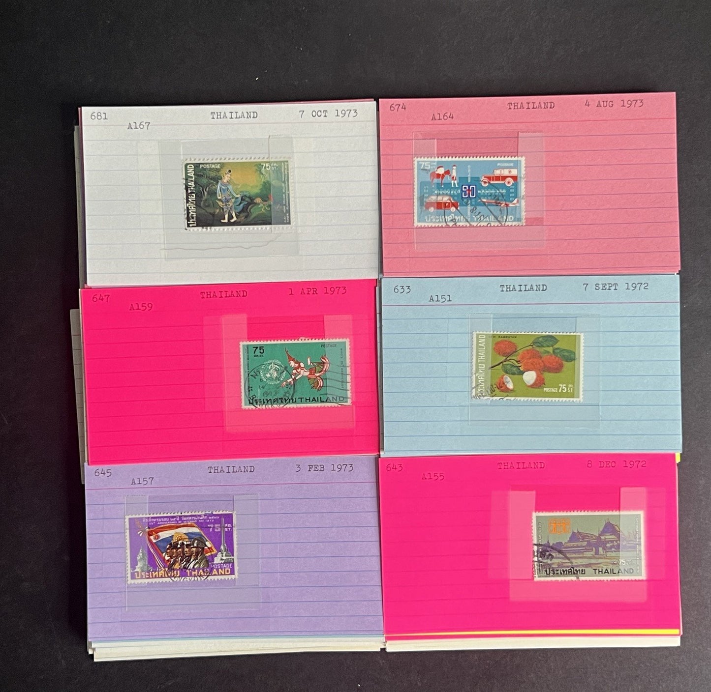 Thailand Stamp Collection Dealer Cards $213 CV Mint & Used ZAYIX