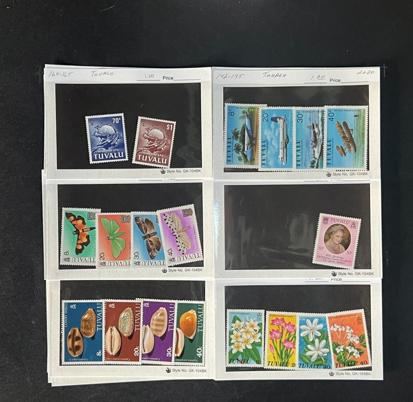 Tuvalu Stamp Collection Dealer Cards $174 CV Mint & Used ZAYIX